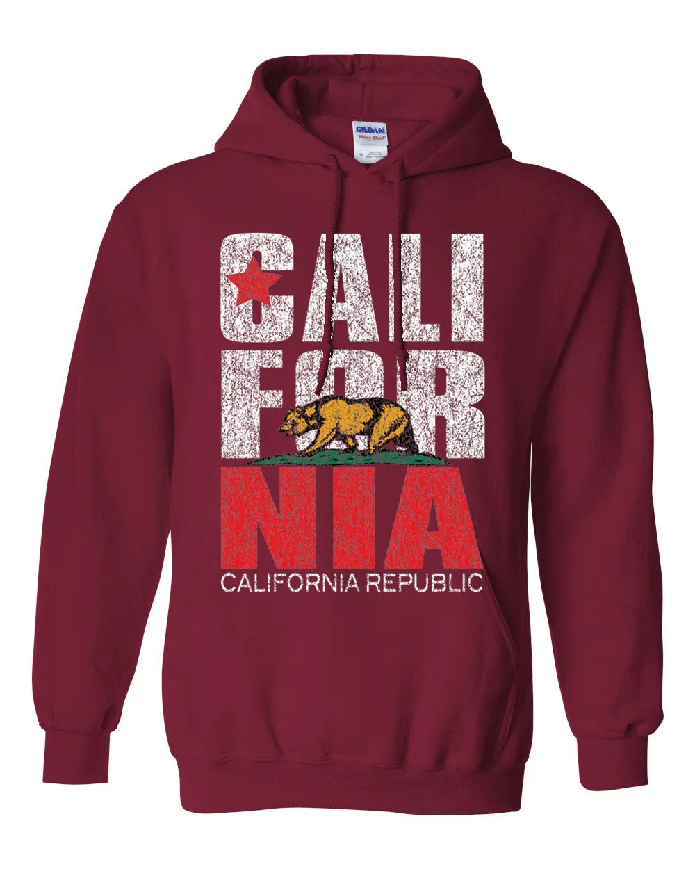 California Flag Retro Bold Text Sweatshirt Hoodie