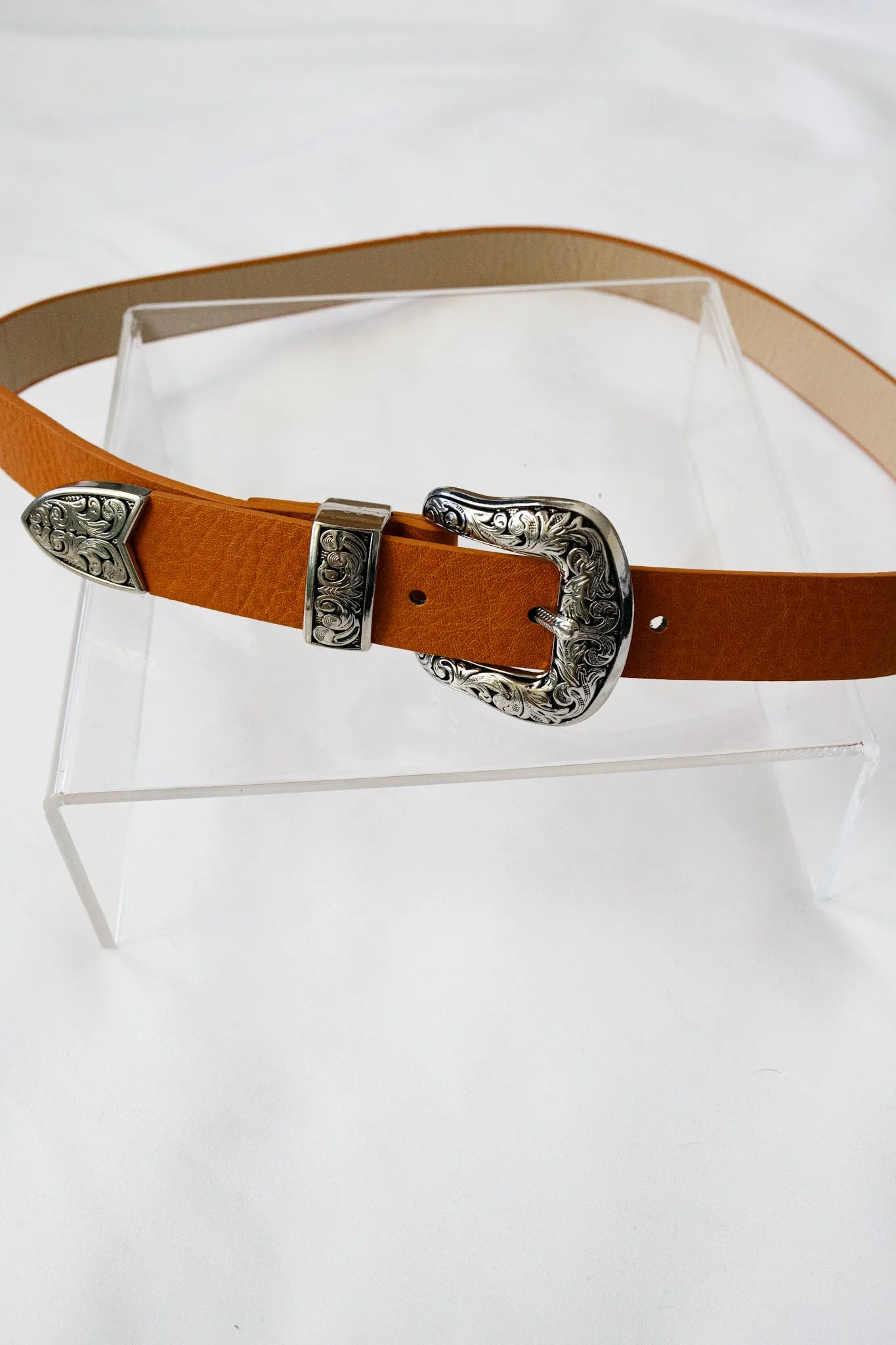 Camel Double Buckle Western Belt