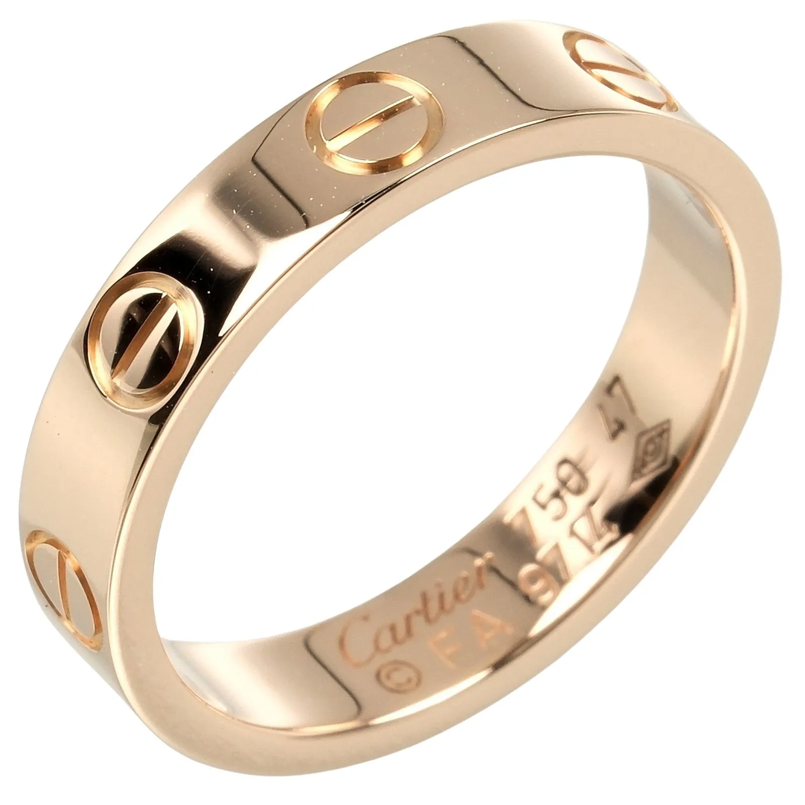 CARTIER Ring K18 Pink Gold gold mini love wedding Women Used Authentic