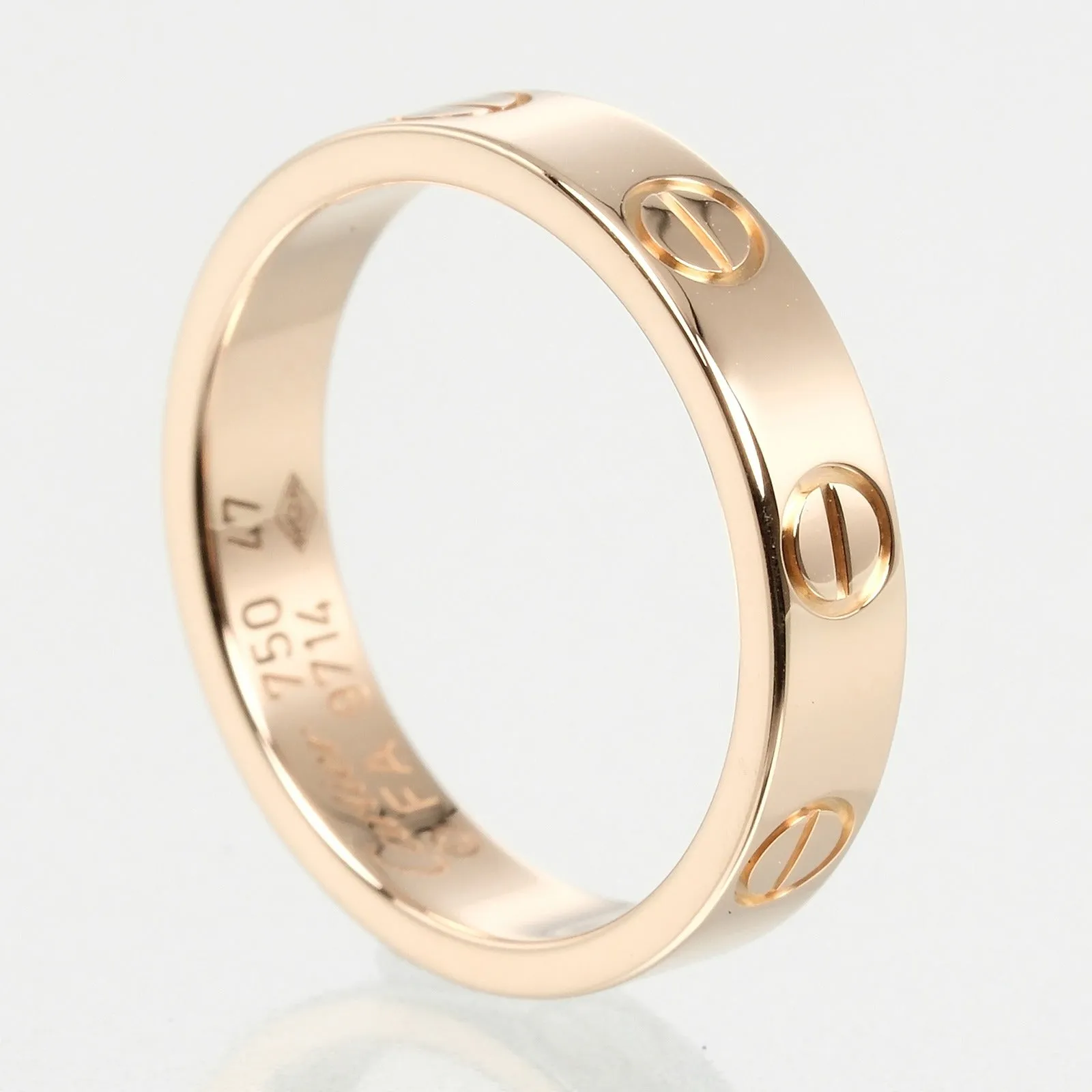 CARTIER Ring K18 Pink Gold gold mini love wedding Women Used Authentic