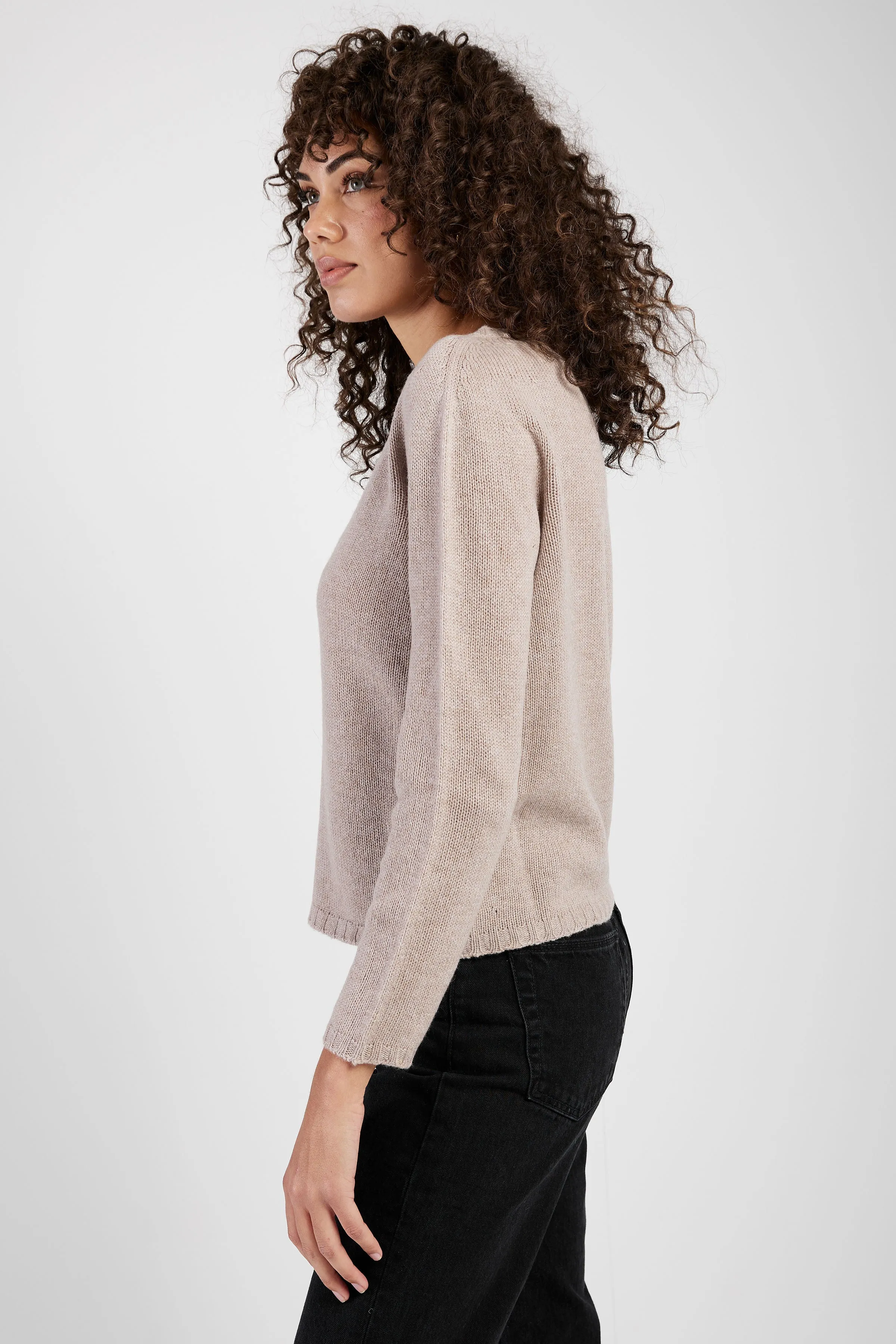 Cashmere V-Neck Sweater in Tortora