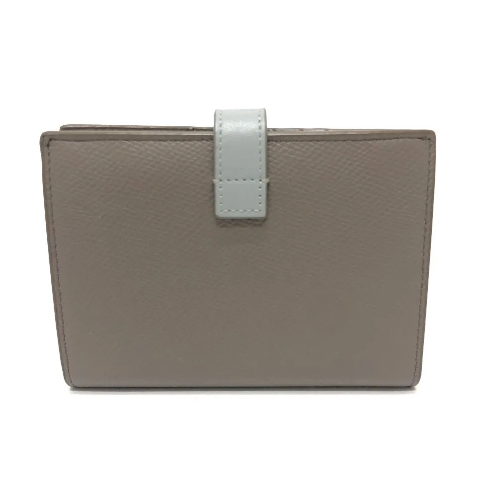 CELINE Folded wallet 10B643BRU leather gray Bicolor Medium Strap Wallet Women Used Authentic