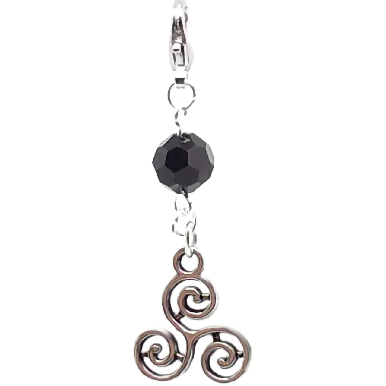 Celtic Pagan Spirtual Pagan Wicca Wiccan Triskelion Bracelet Size Charm Clip with Silver Plated Metal Lobster Clasp Charms