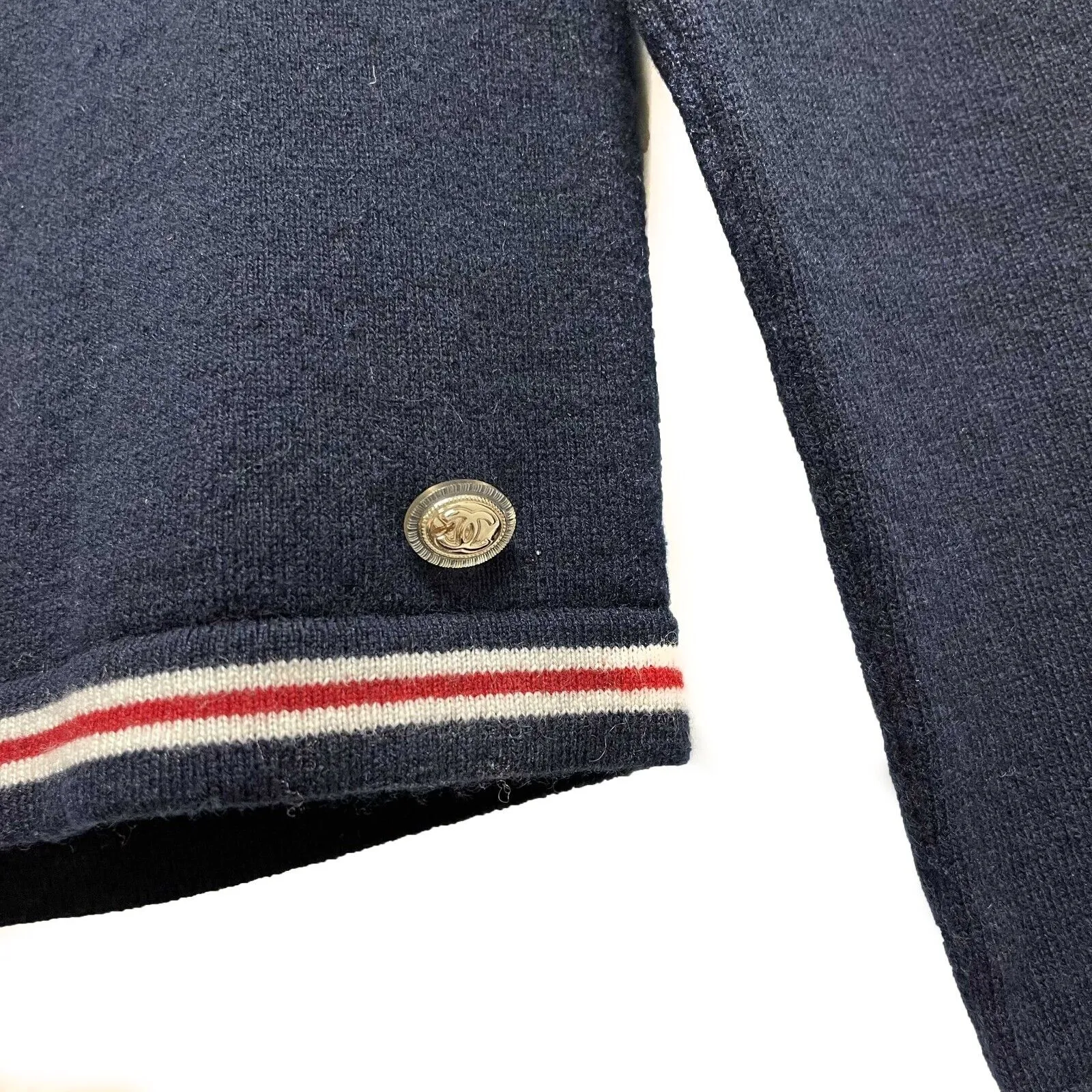 Chanel 19 No. 5 Logo Navy Blue Pullover Sweater 34 US 2