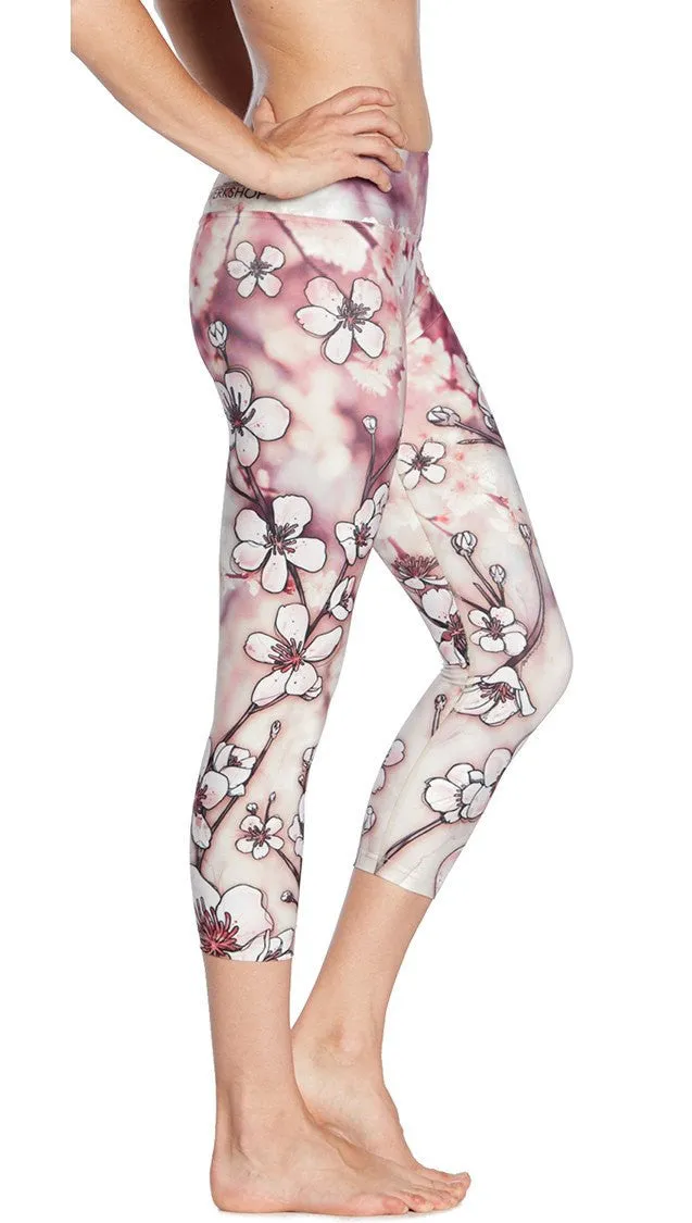 Cherry Blossoms - Triathlon Capri Leggings