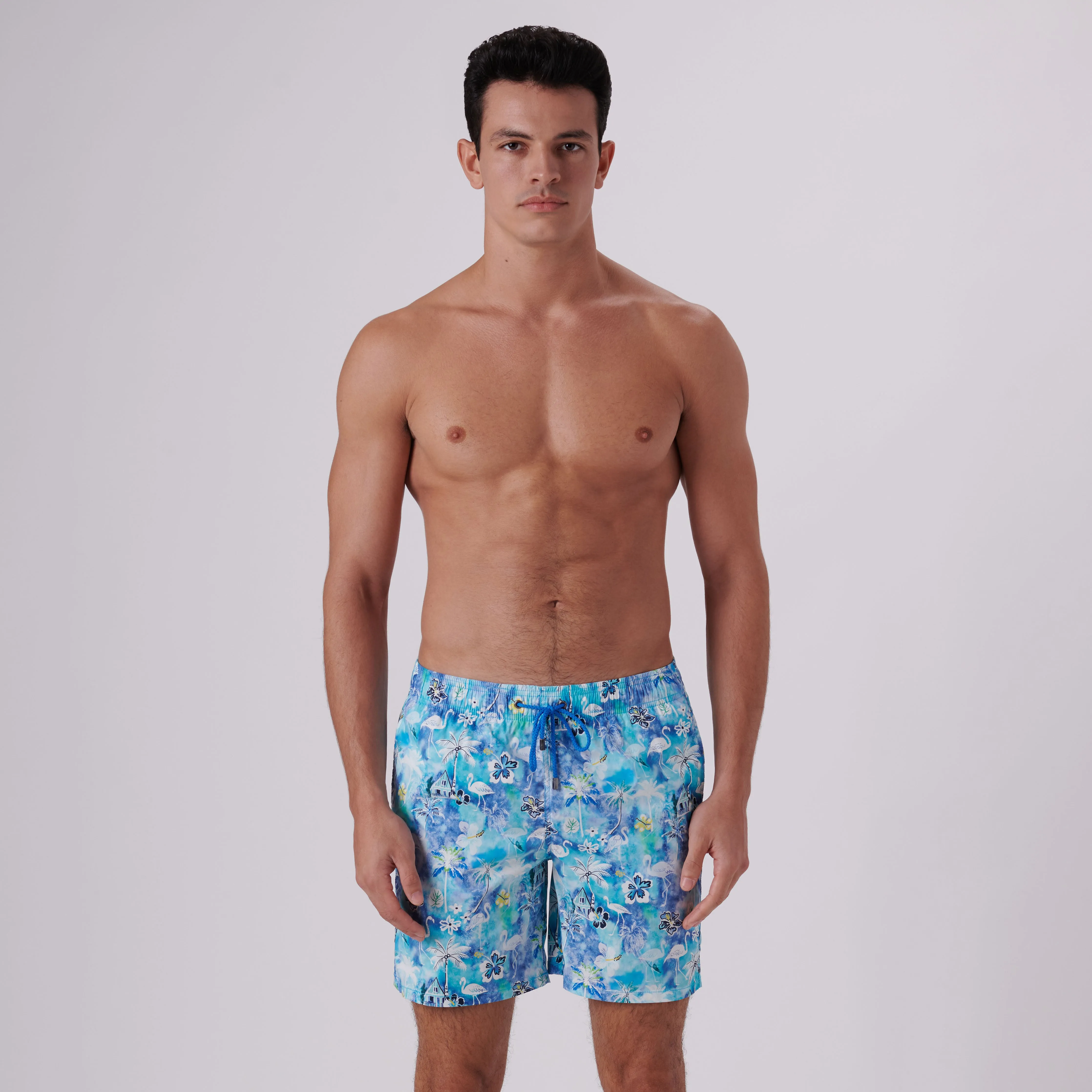 Cosmo Flamingo Floral Swim Trunks