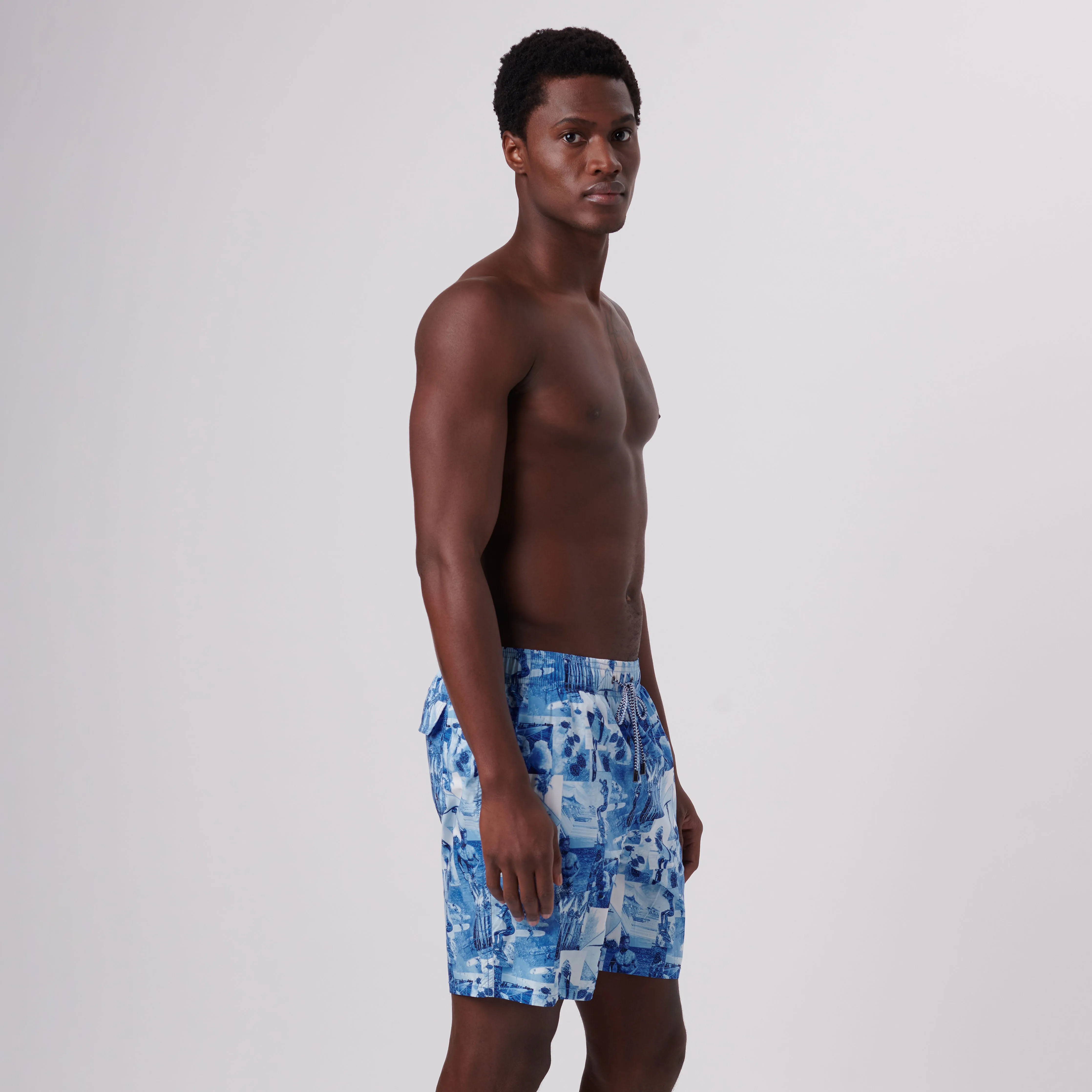 Cosmo Photo Collage Swim Trunks