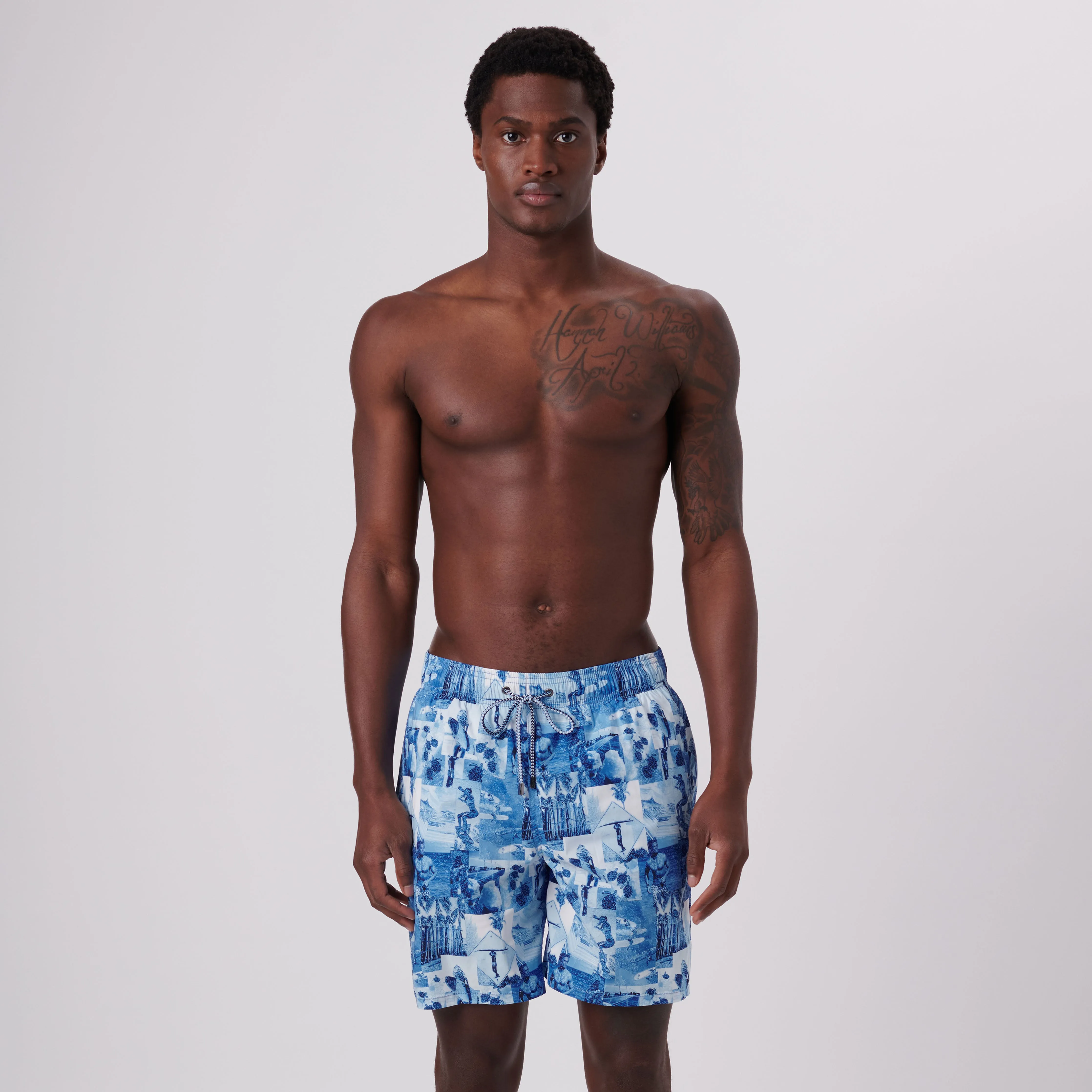 Cosmo Photo Collage Swim Trunks