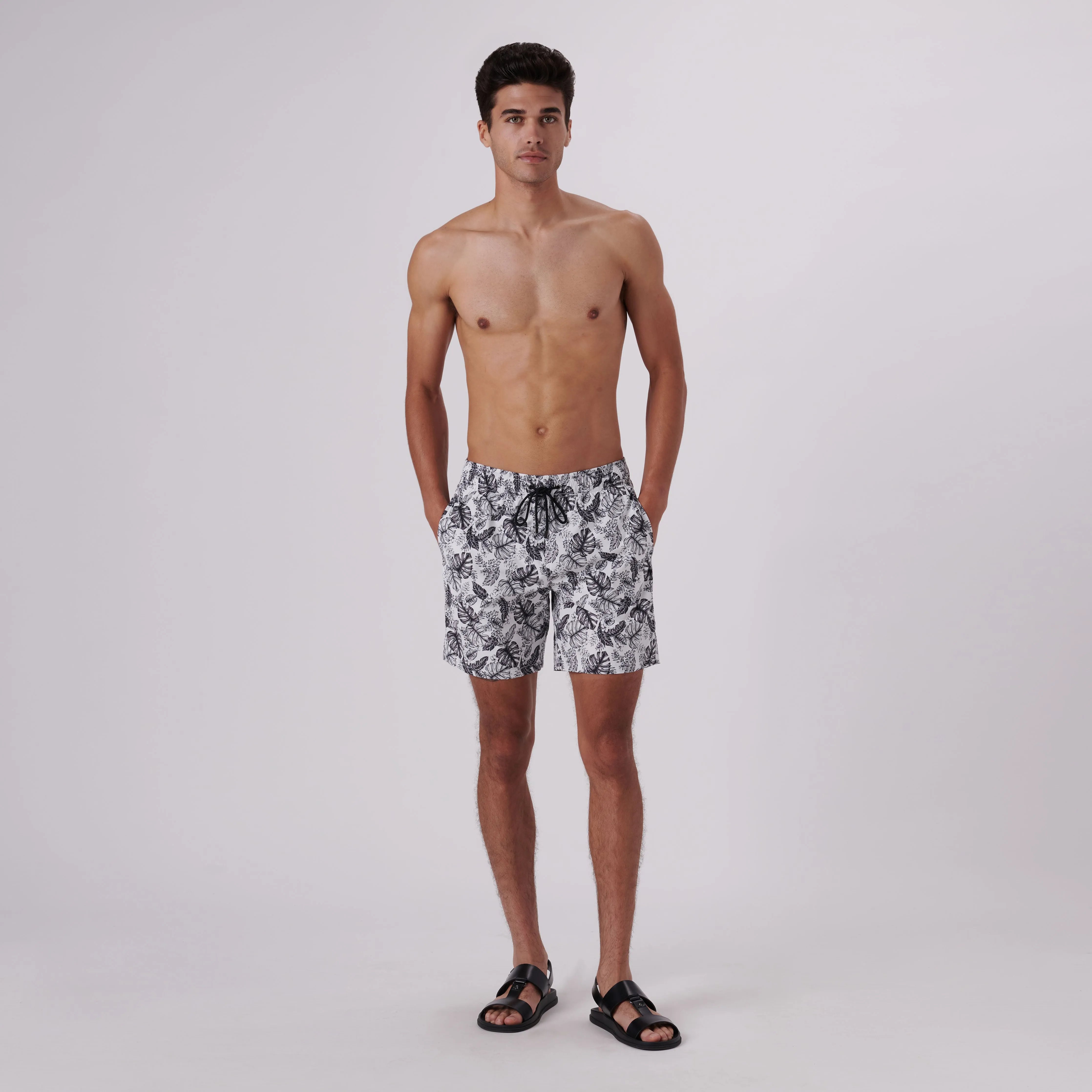 Cosmo Tropical Leaves Swim Trunks