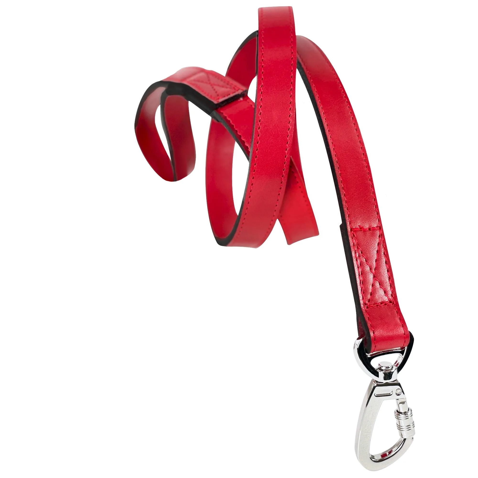 Daisy Dog Leash in Ferrari Red & Nickel