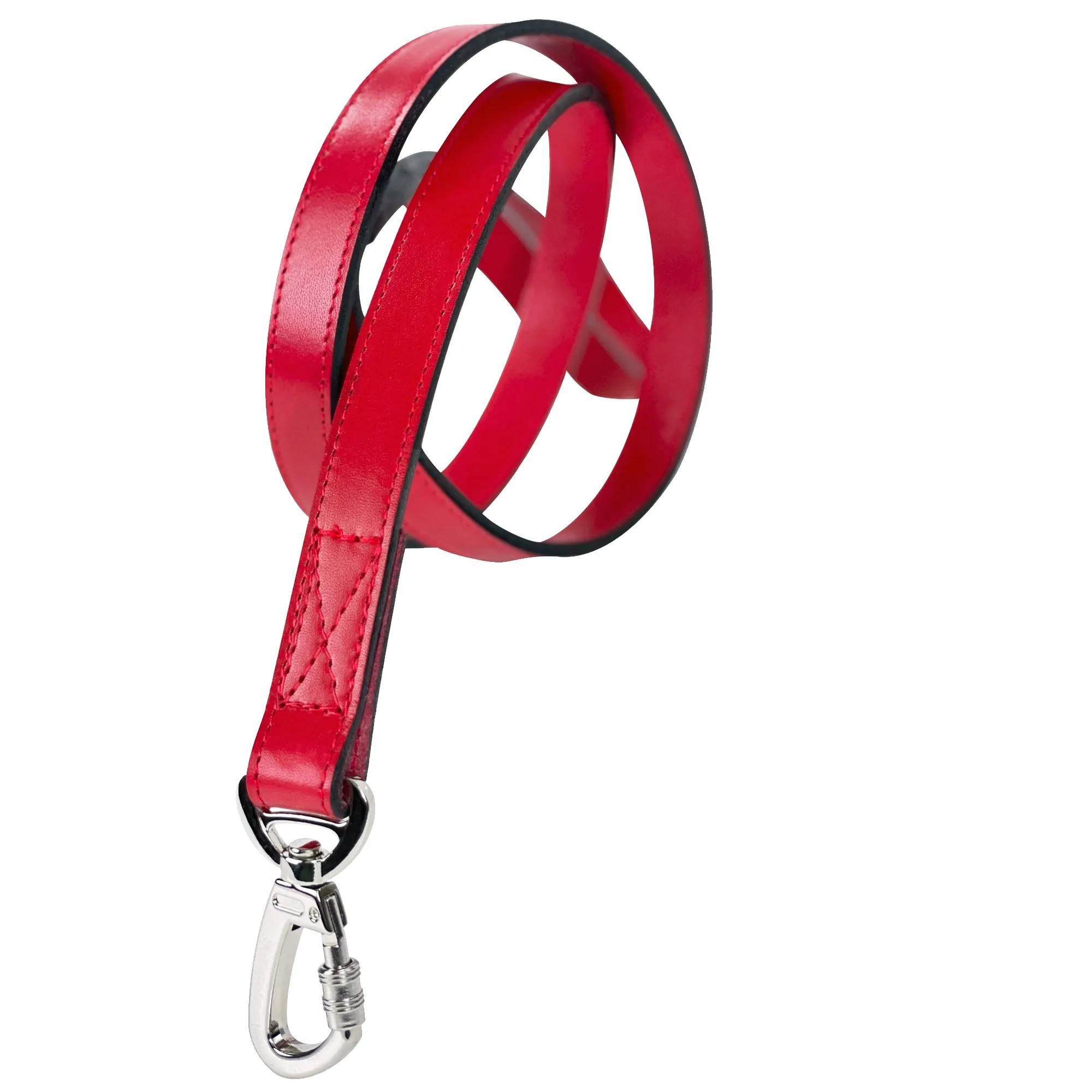 Daisy Dog Leash in Ferrari Red & Nickel