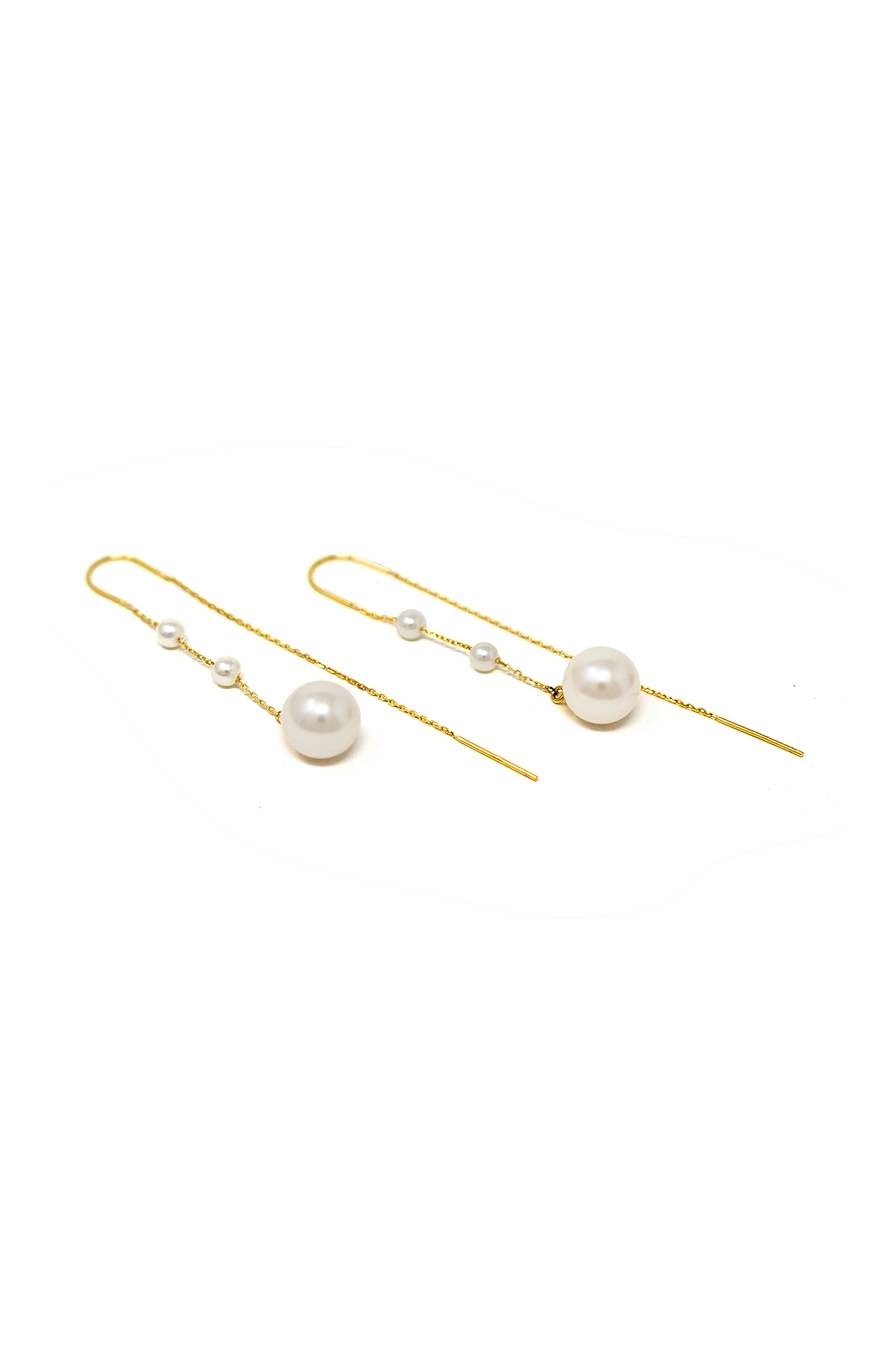 Dangling Multipearls Gold Plated Sterling Silver Sui Dhaga Earrings