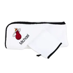 Designs by Chad and Jake Miami HEAT Custom Infant Hooded Towel Set