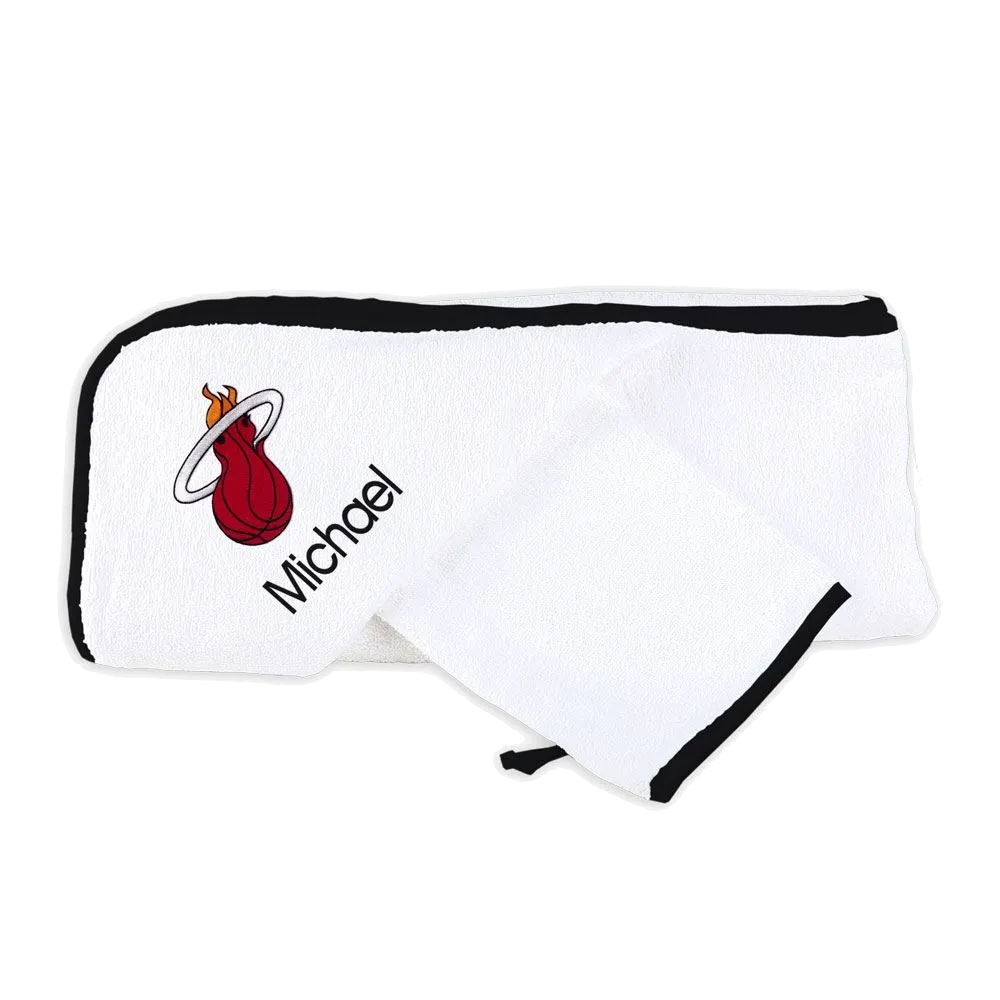 Designs by Chad and Jake Miami HEAT Custom Infant Hooded Towel Set