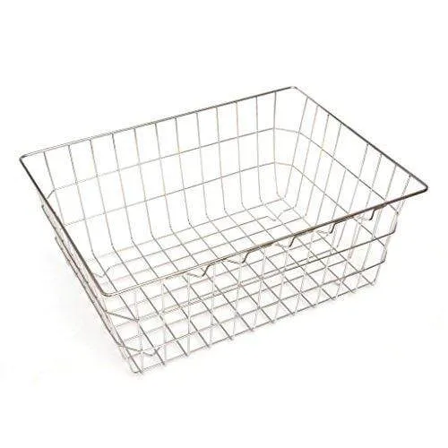 Embassy Dish Draining Basket/Kuda, Rectangle, Size - Small, 50x39x21.5 cms (LxBxH), (Pack of 1, Stainless Steel)