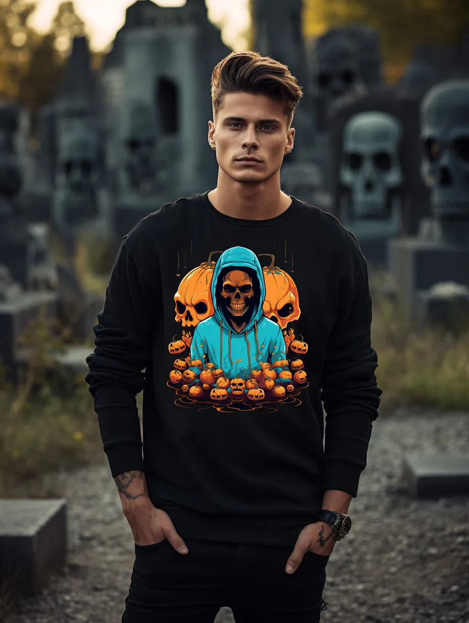 Embrace the Eerie with Halloween Skeleton Man Sweatshirts 001