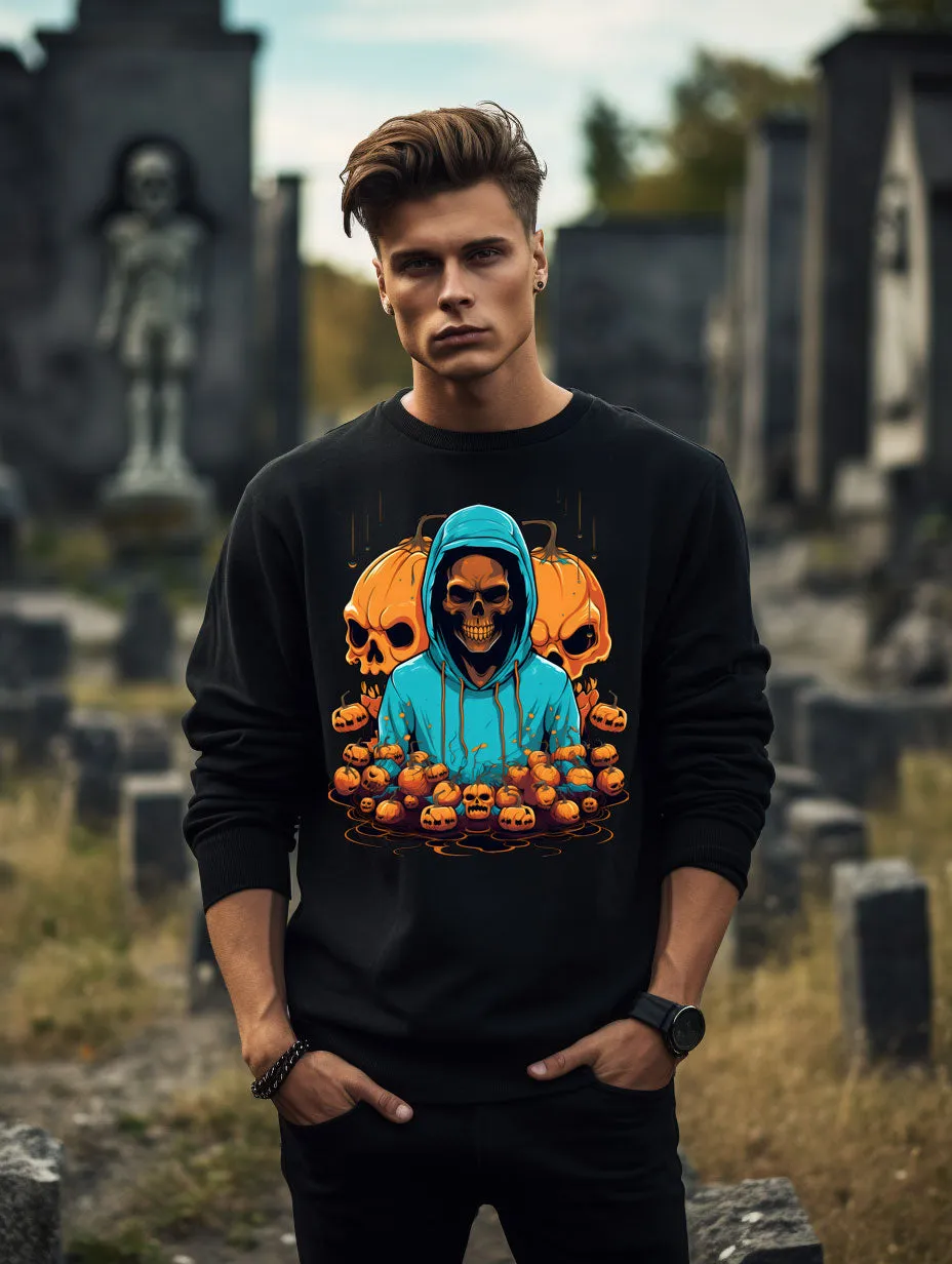 Embrace the Eerie with Halloween Skeleton Man Sweatshirts 001