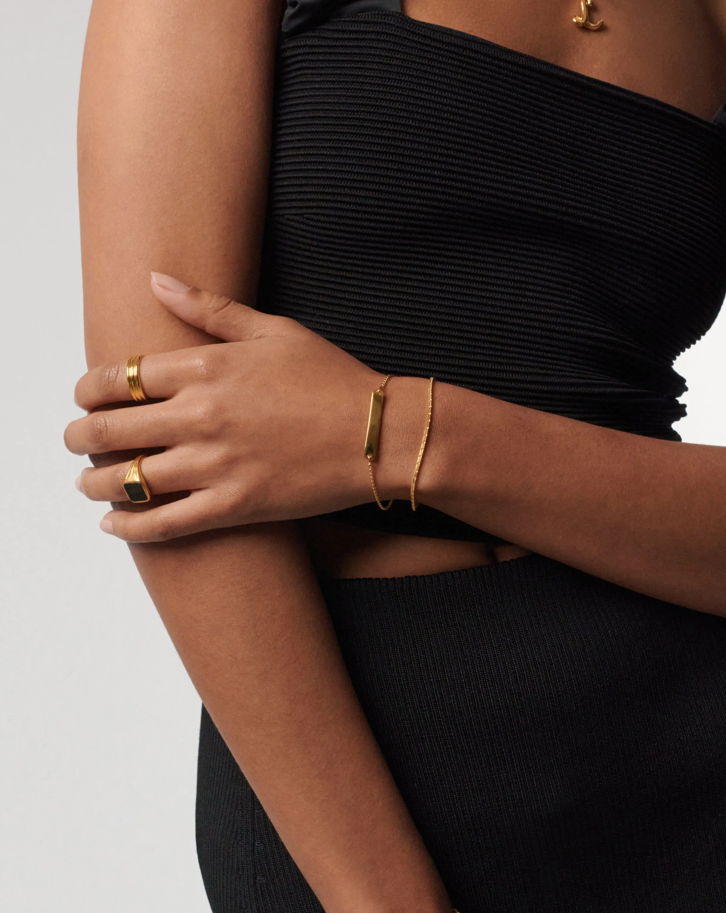 Engravable Bar Chain Bracelet | 18ct Gold Plated Vermeil