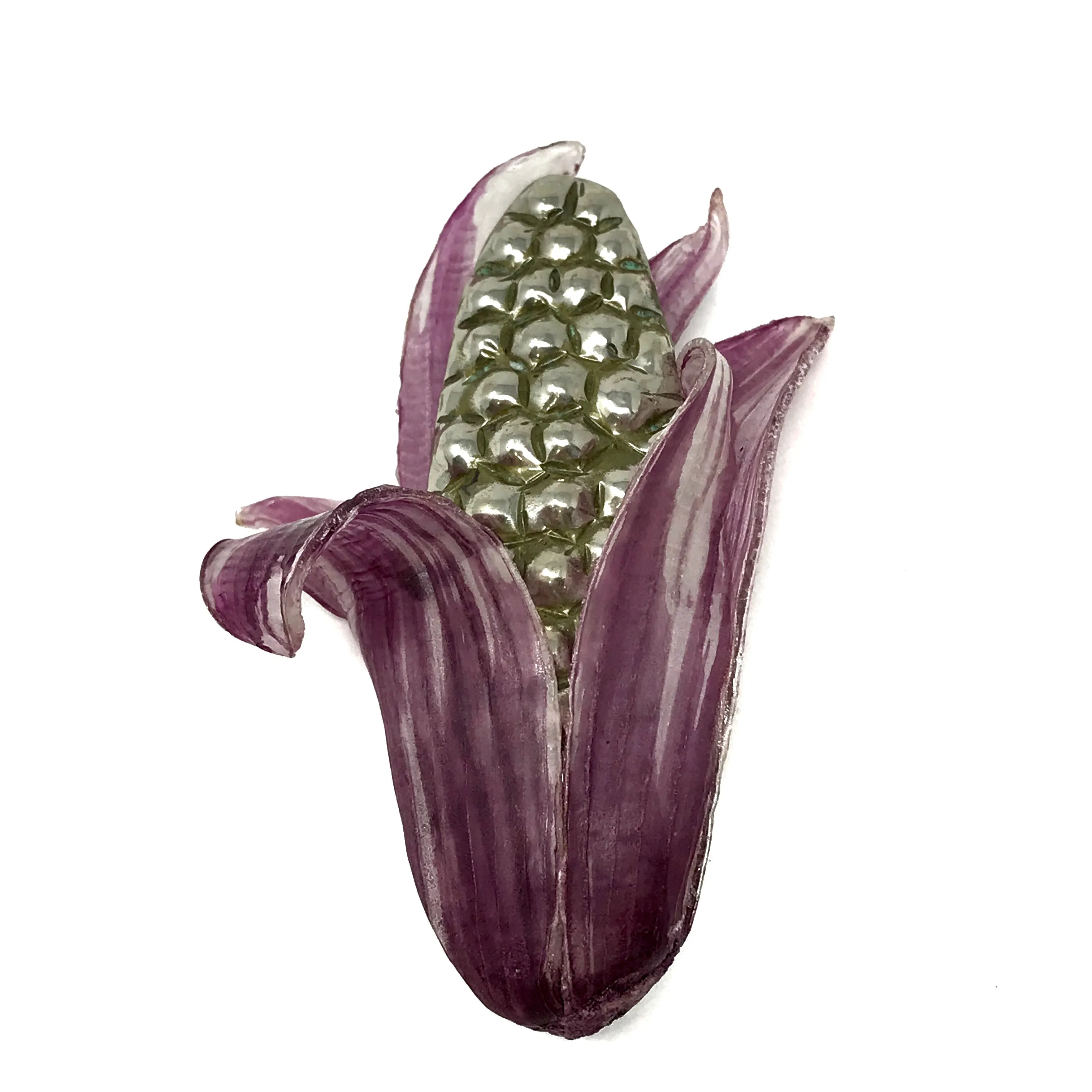 Fabrice Paris Purple and Silver Corn Husk Brooch Pin