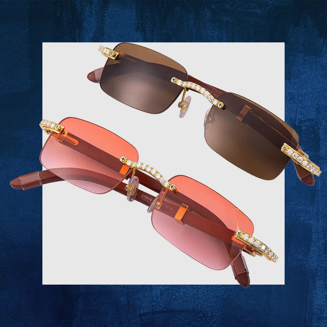 Fashion Rimless Woody Sunglasses