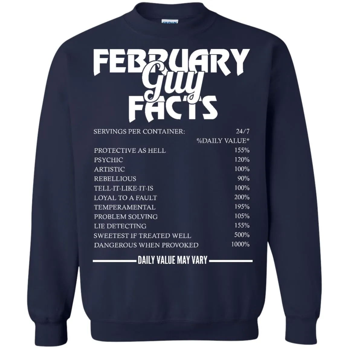 February guy facts servings per container shirt