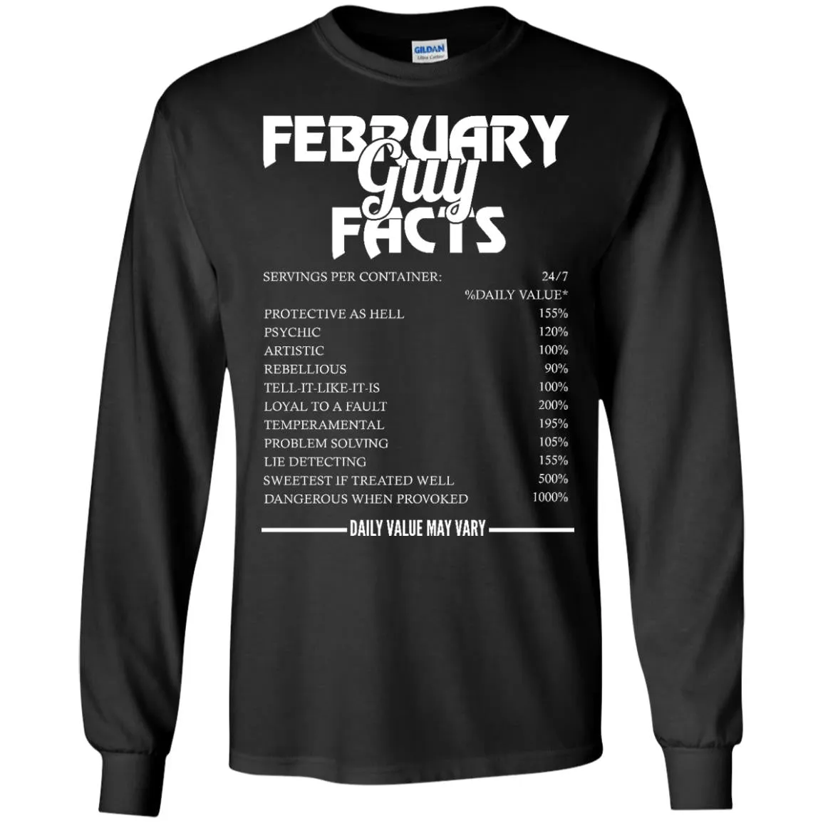 February guy facts servings per container shirt