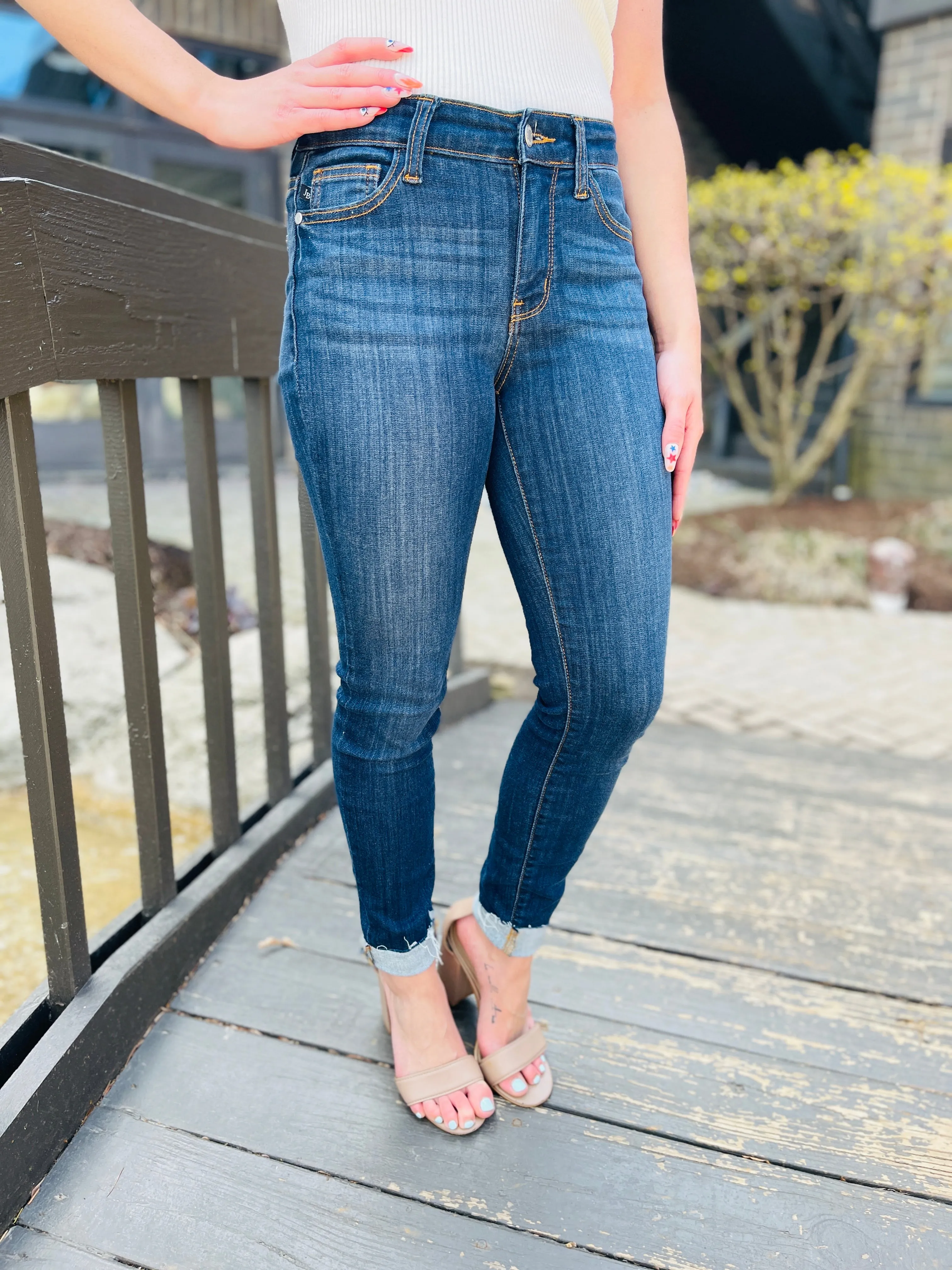 FIFTH RESTOCK! BEST SELLER! Judy Blue Mid Rise REG/CURVY Work For The Weekend Skinny Jeans