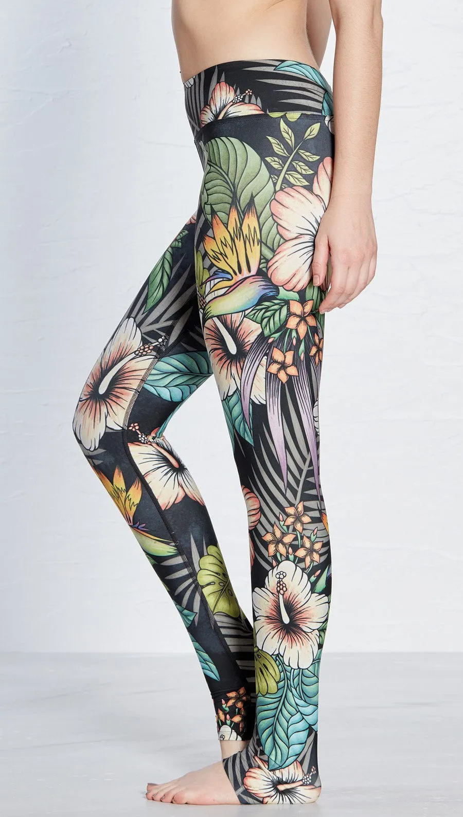 Floral Night - Full Length Triathlon Leggings