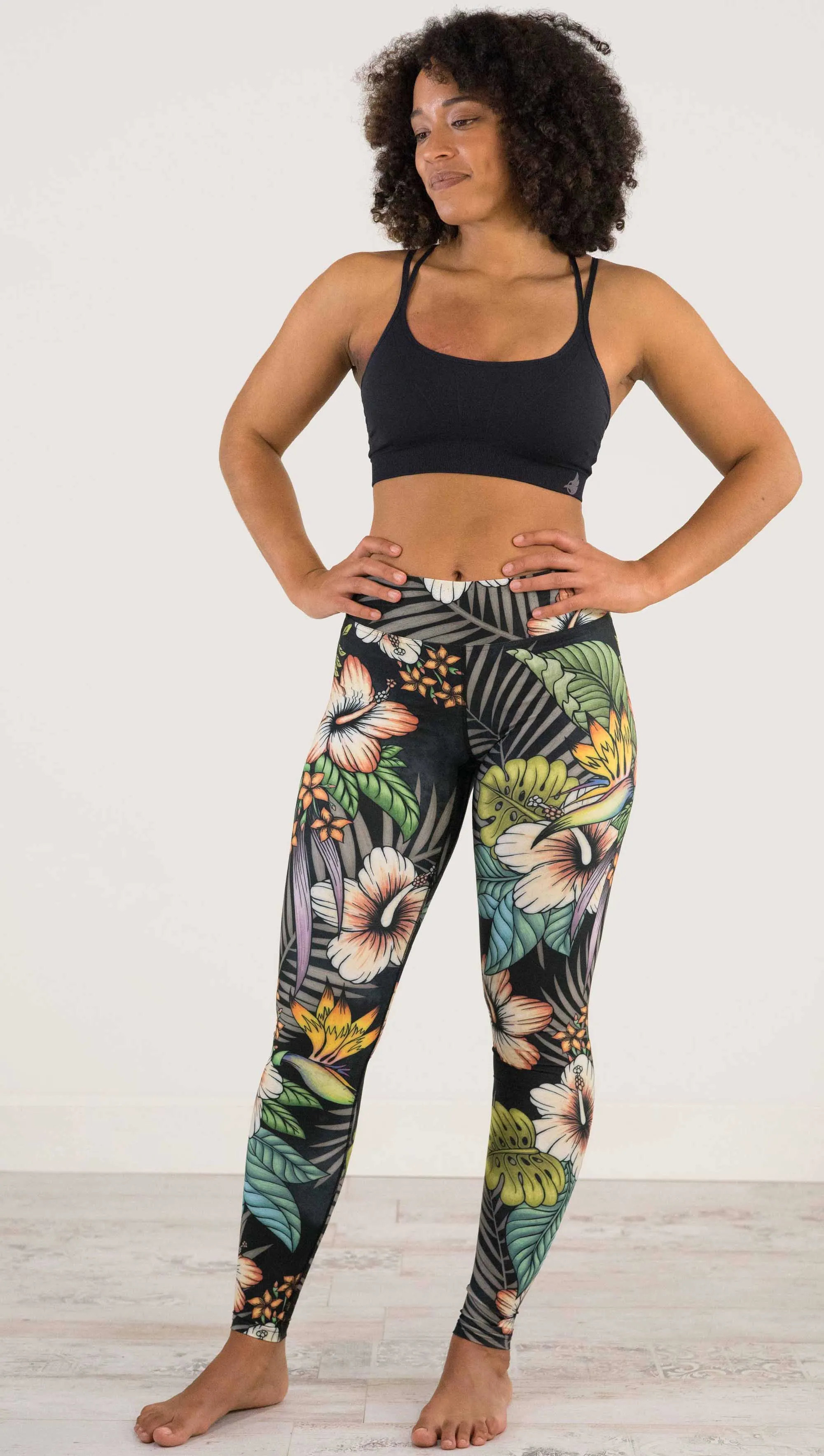 Floral Night - Full Length Triathlon Leggings