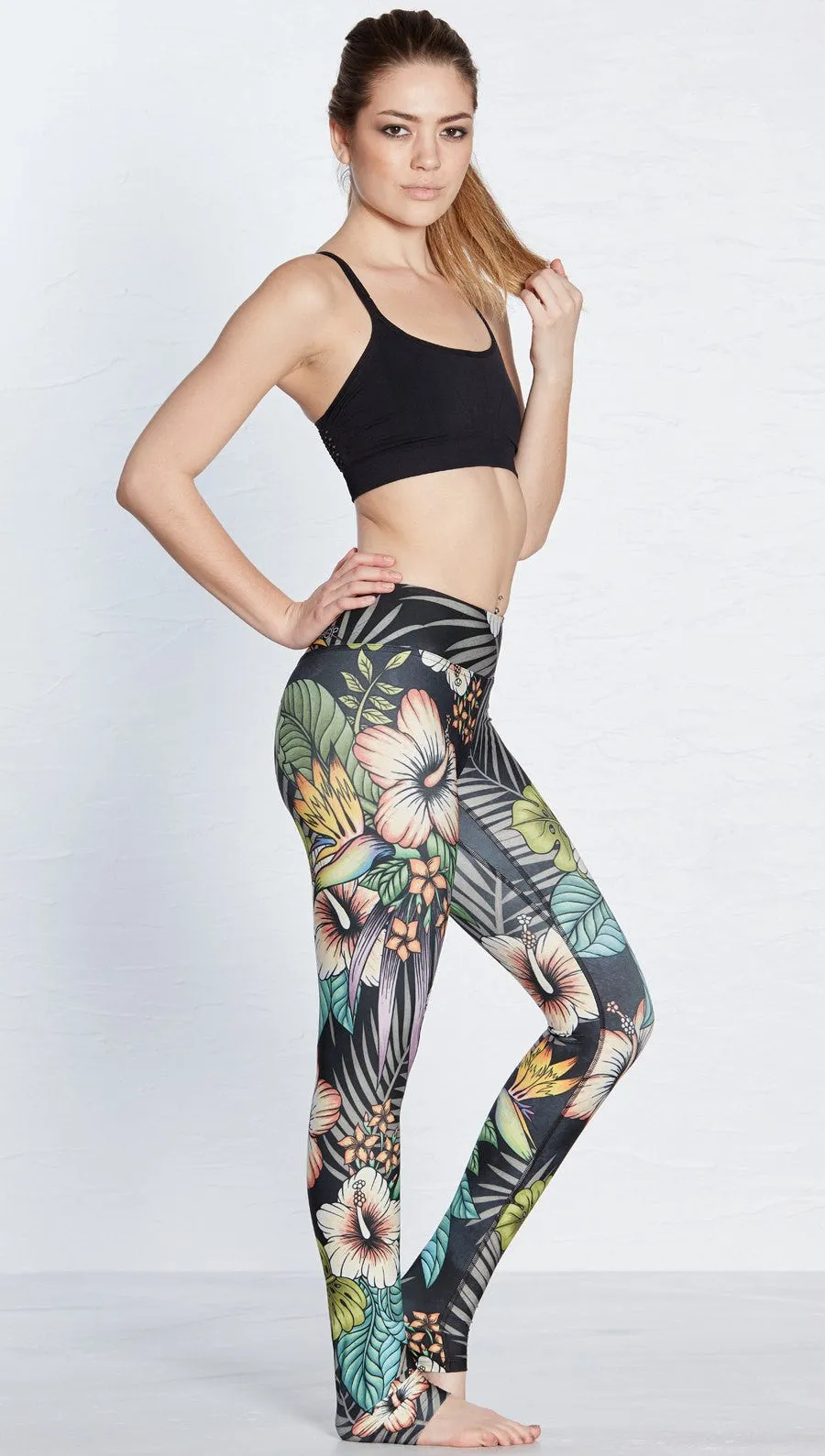 Floral Night - Full Length Triathlon Leggings