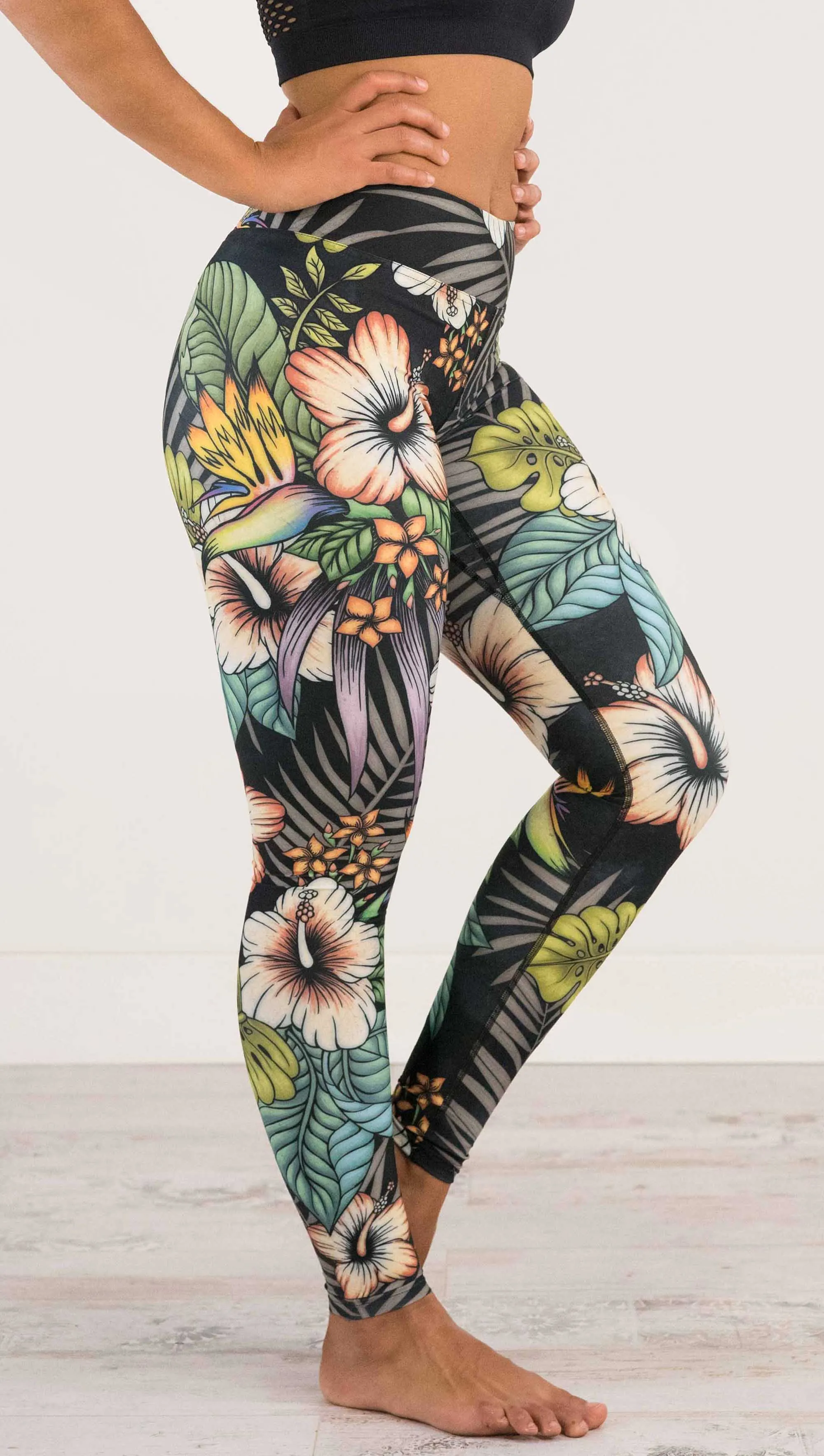 Floral Night - Full Length Triathlon Leggings