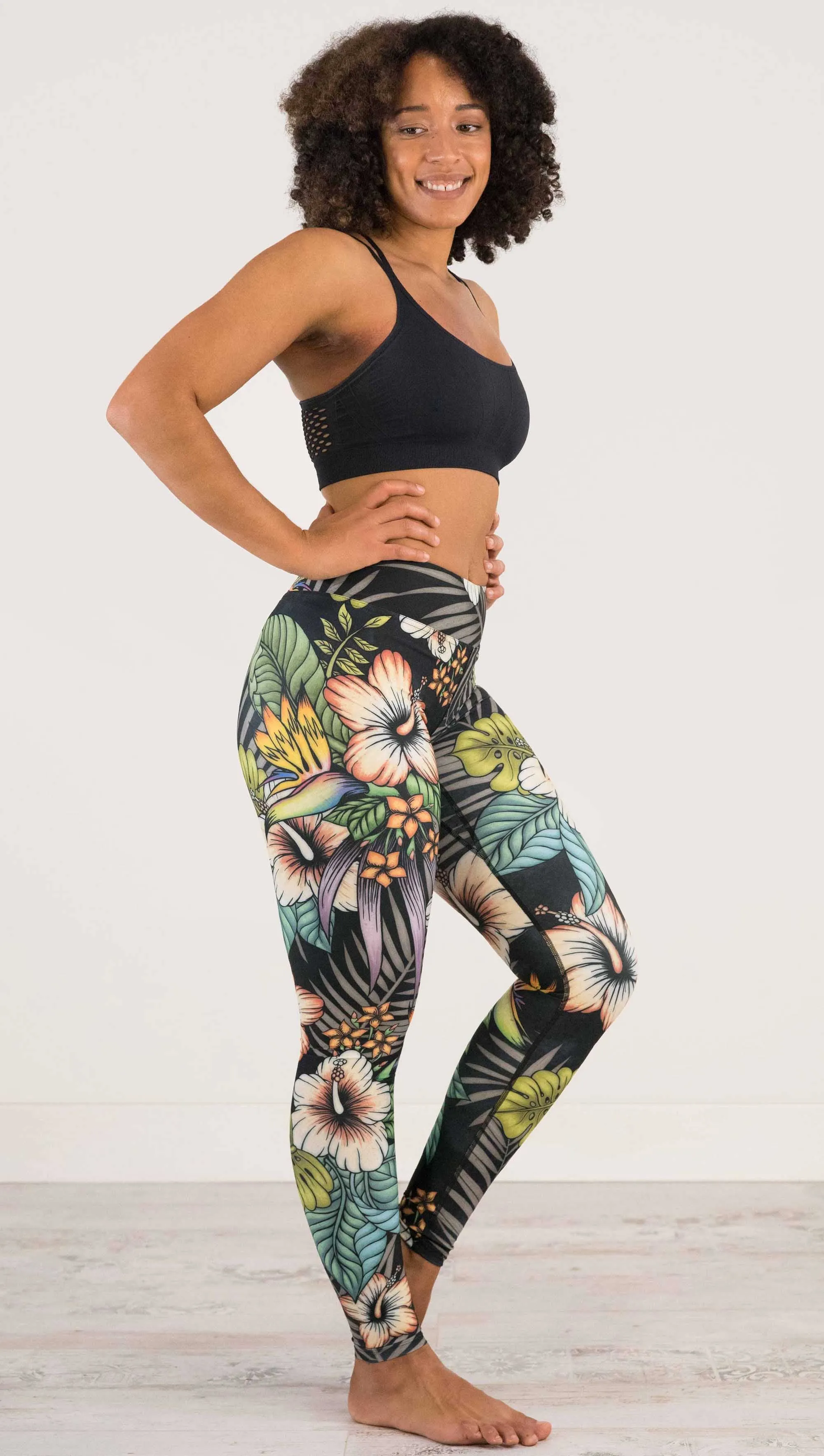 Floral Night - Full Length Triathlon Leggings