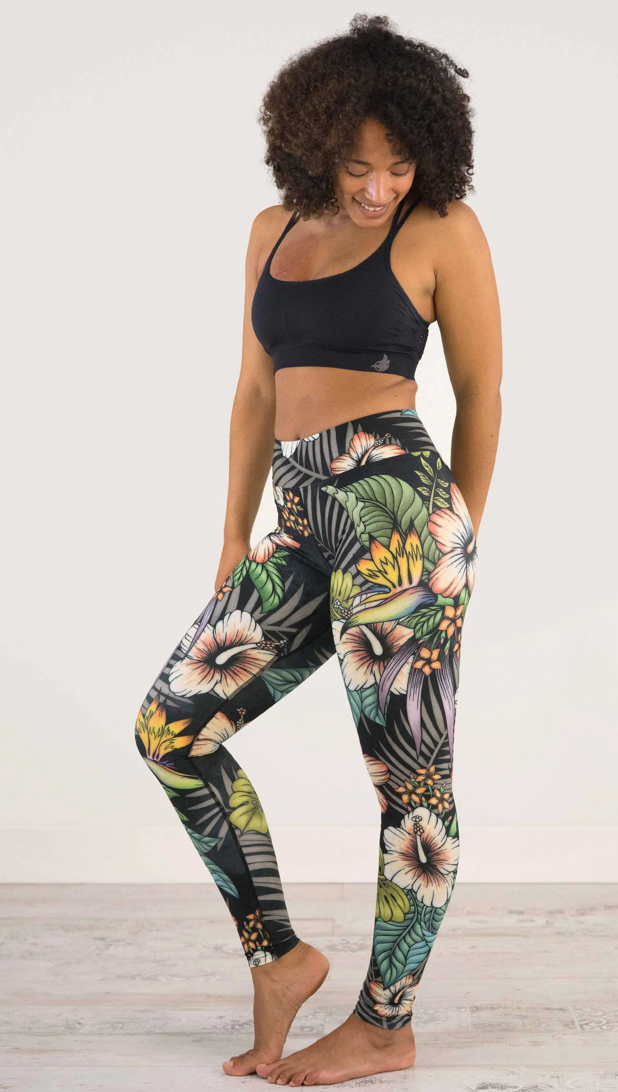 Floral Night - Full Length Triathlon Leggings