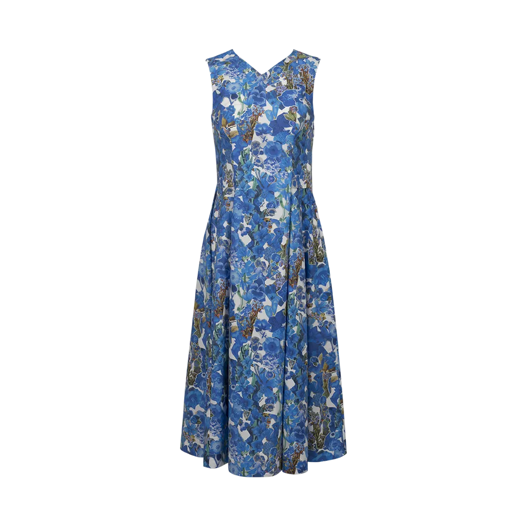 Floral Poplin Midi Dress