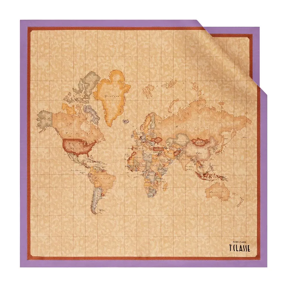 Foulard 70 x 70 cm 1A Classe Alviero Martini in Seta stampa Geo Classic e Malva 3170