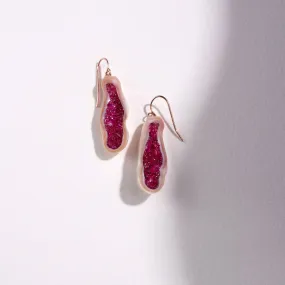 Freshwater Soufflé Pearl Geode Earrings with Ruby