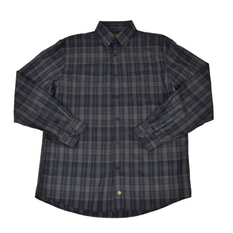 'FX Fusion' Men's Multi Plaid Button Down - Navy / Steel