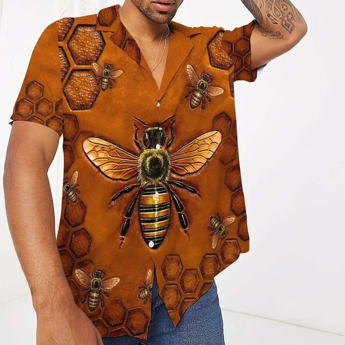 Gearhuman 3D Bee Hawaii Shirt