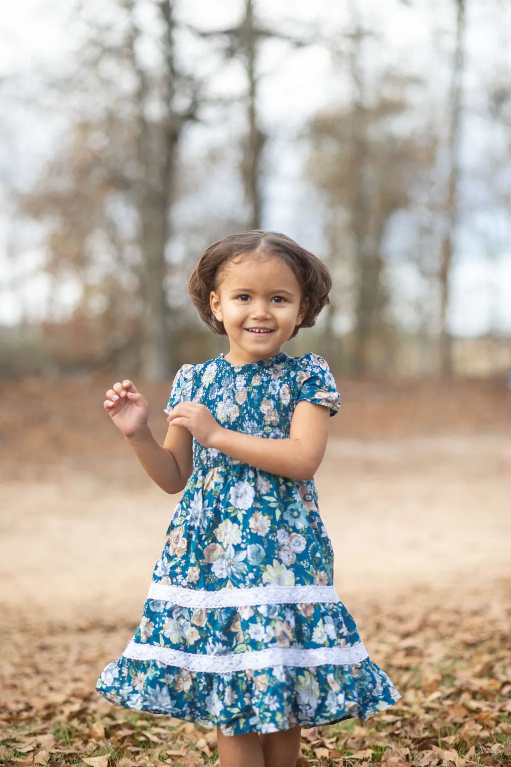 Isla Dress in Dark Blue - Kids