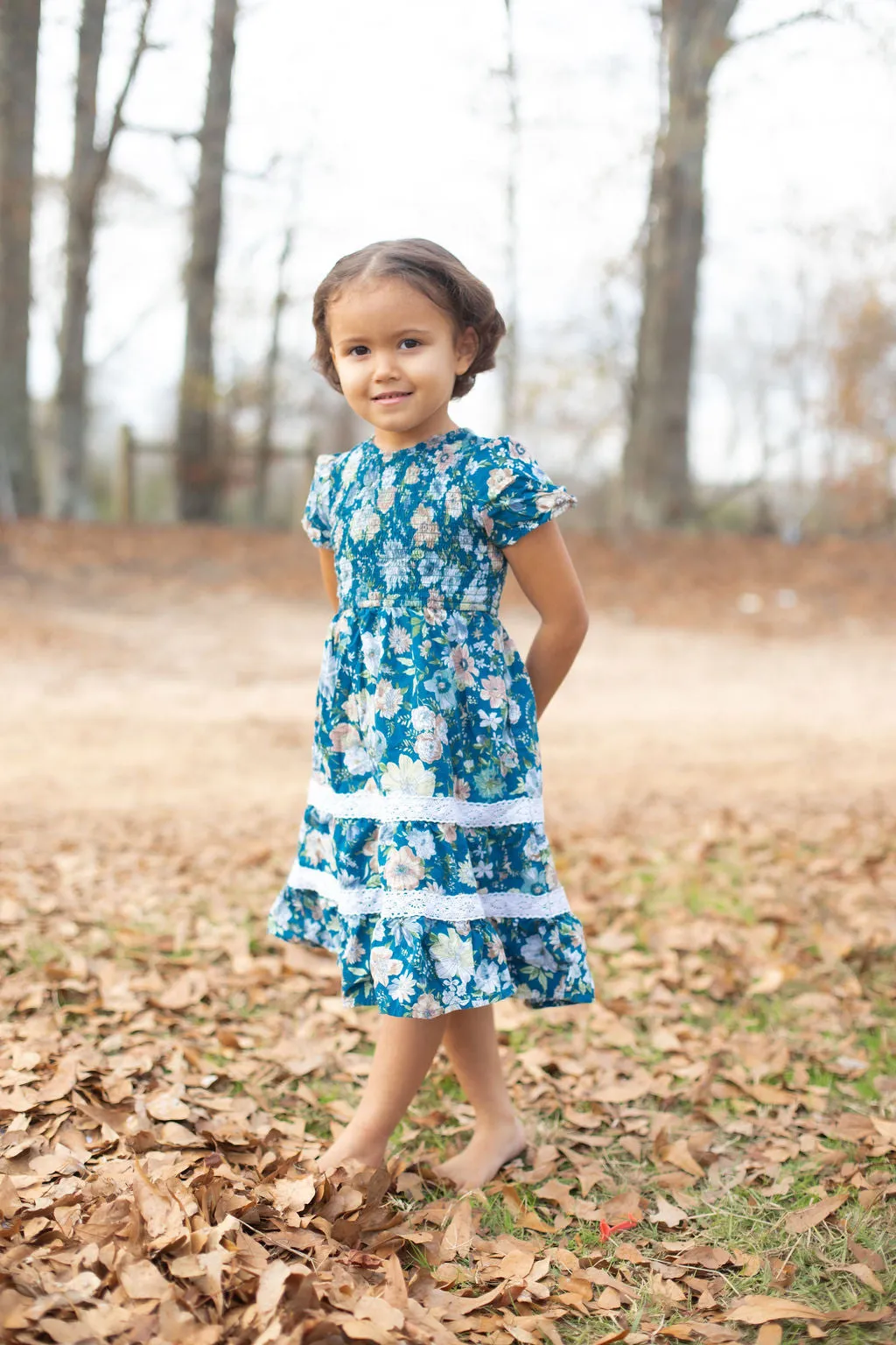 Isla Dress in Dark Blue - Kids