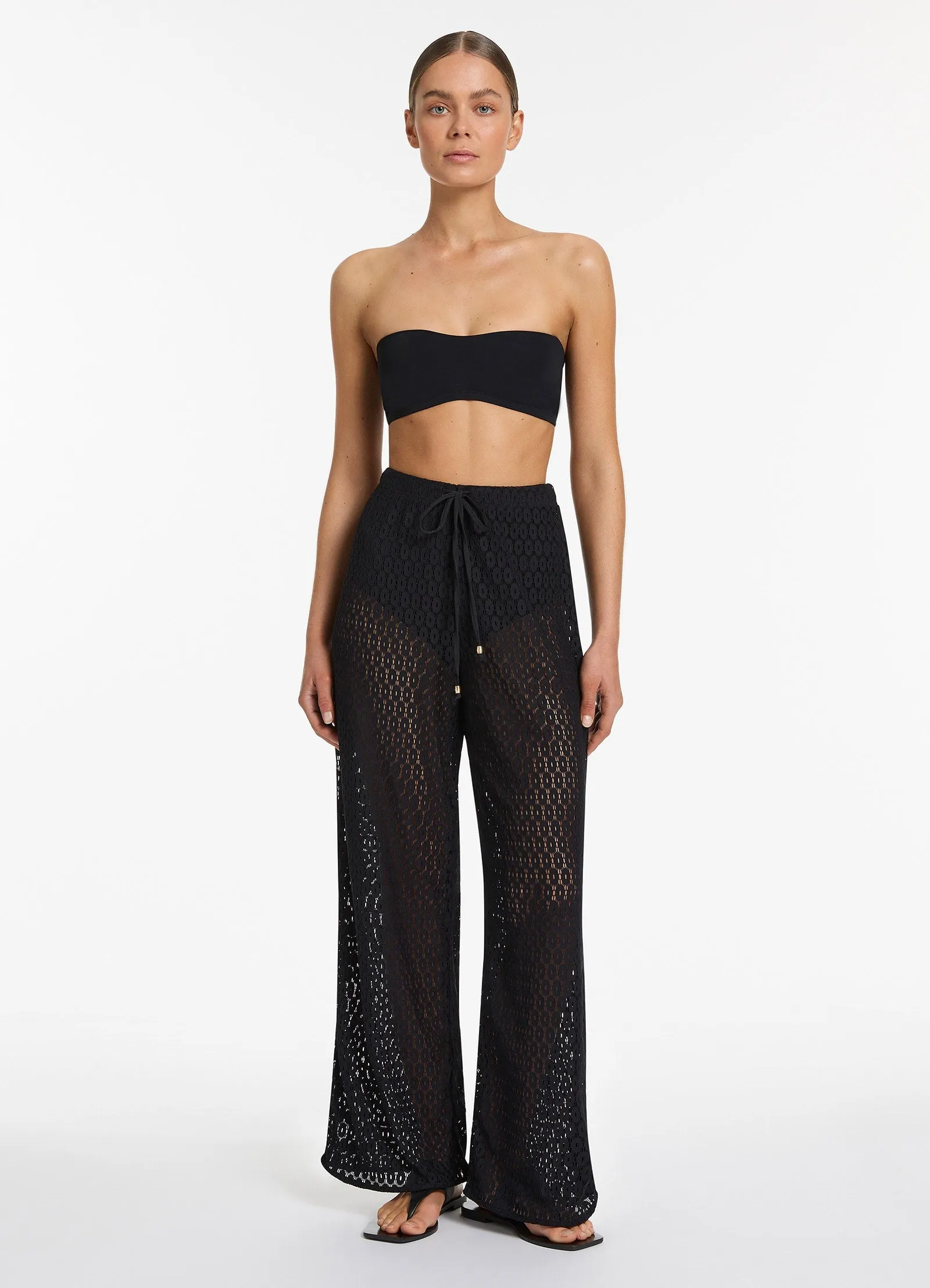 Jetset Stretch Lace Pant - Black