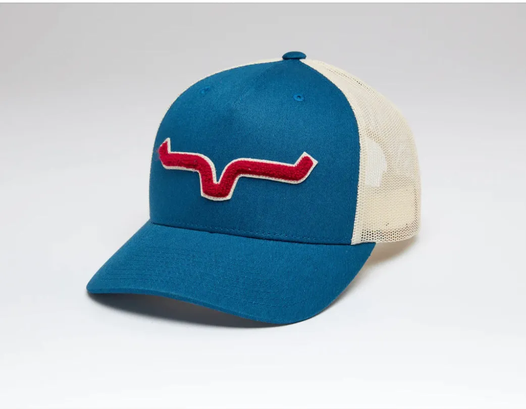 Kimes Ranch Tracker Trucker Hat-Dark Blue