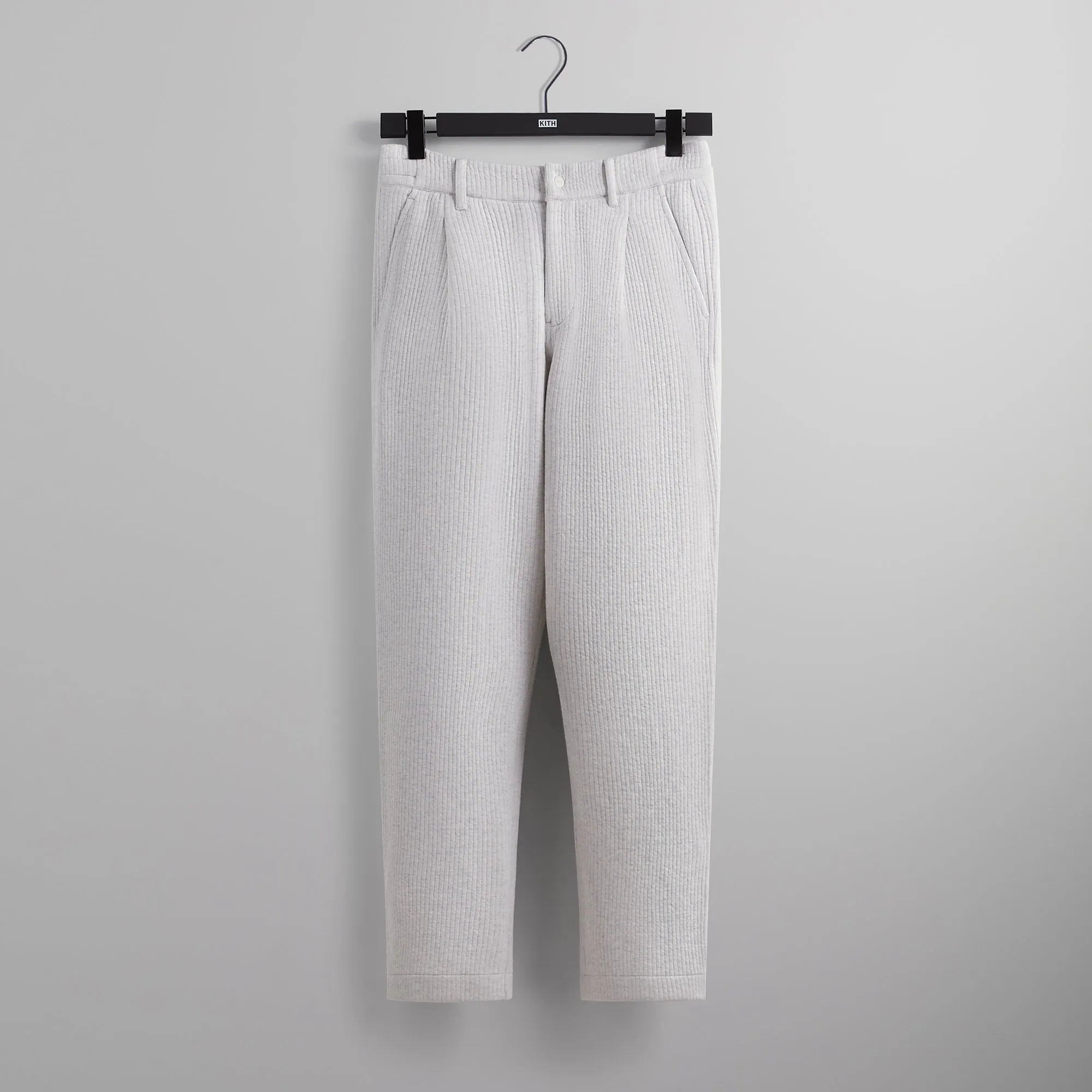 Kith Striped Interlock Garrison Pant - Light Heather Grey