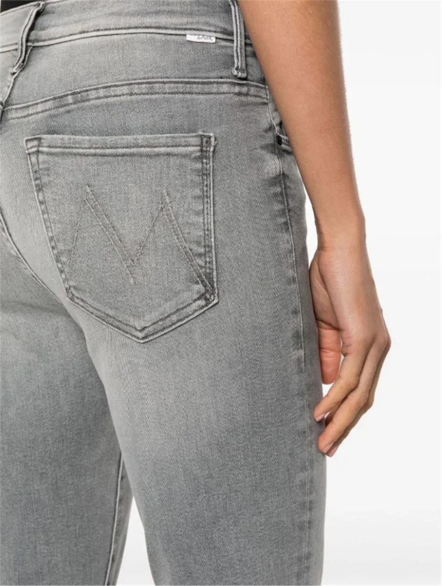 LOGO-TAG COTTON-BLEND STRAIGHT-LEG JEANS