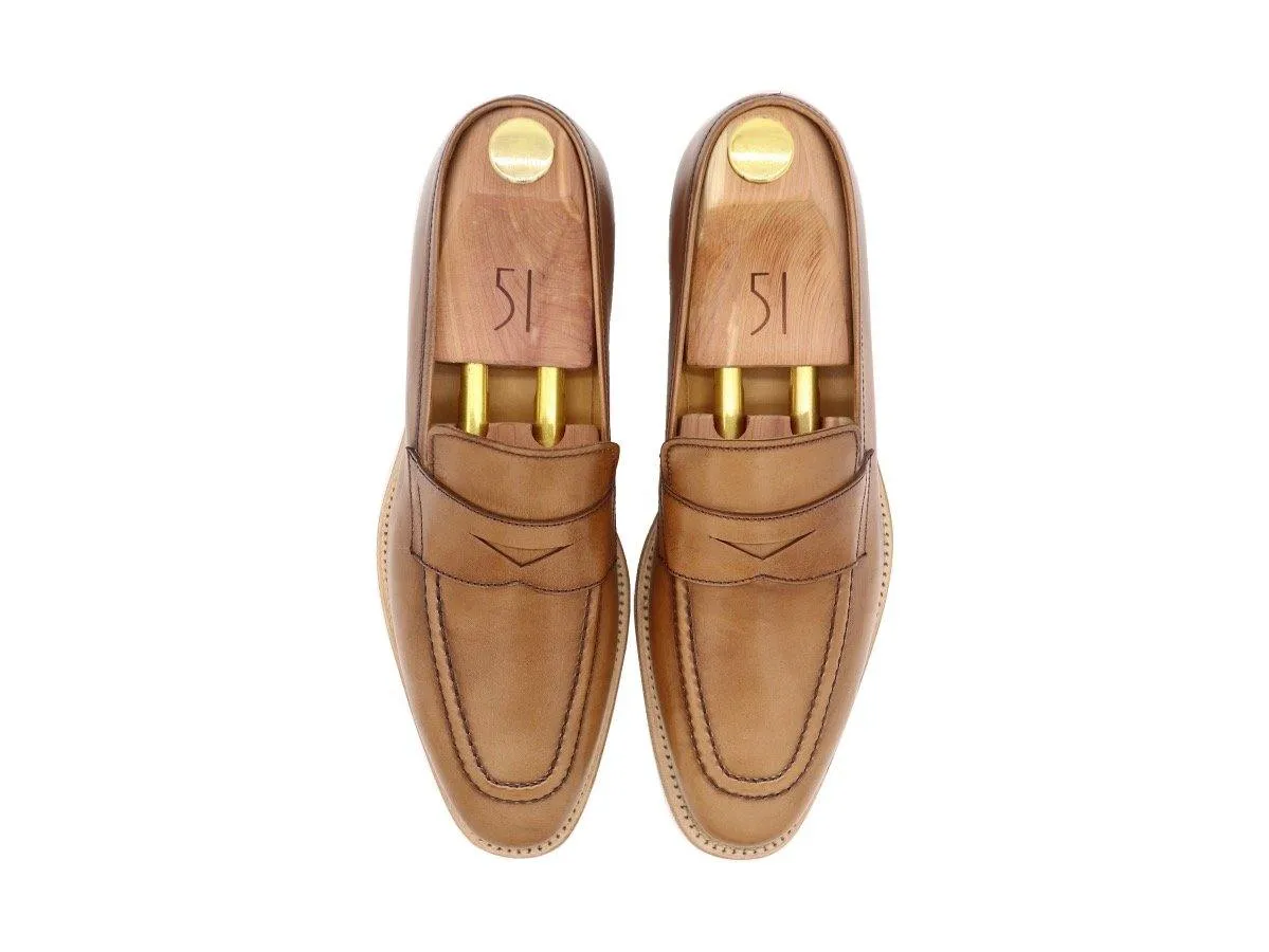 Lorens Men's Calf Leather Loafers - Tanned Brown