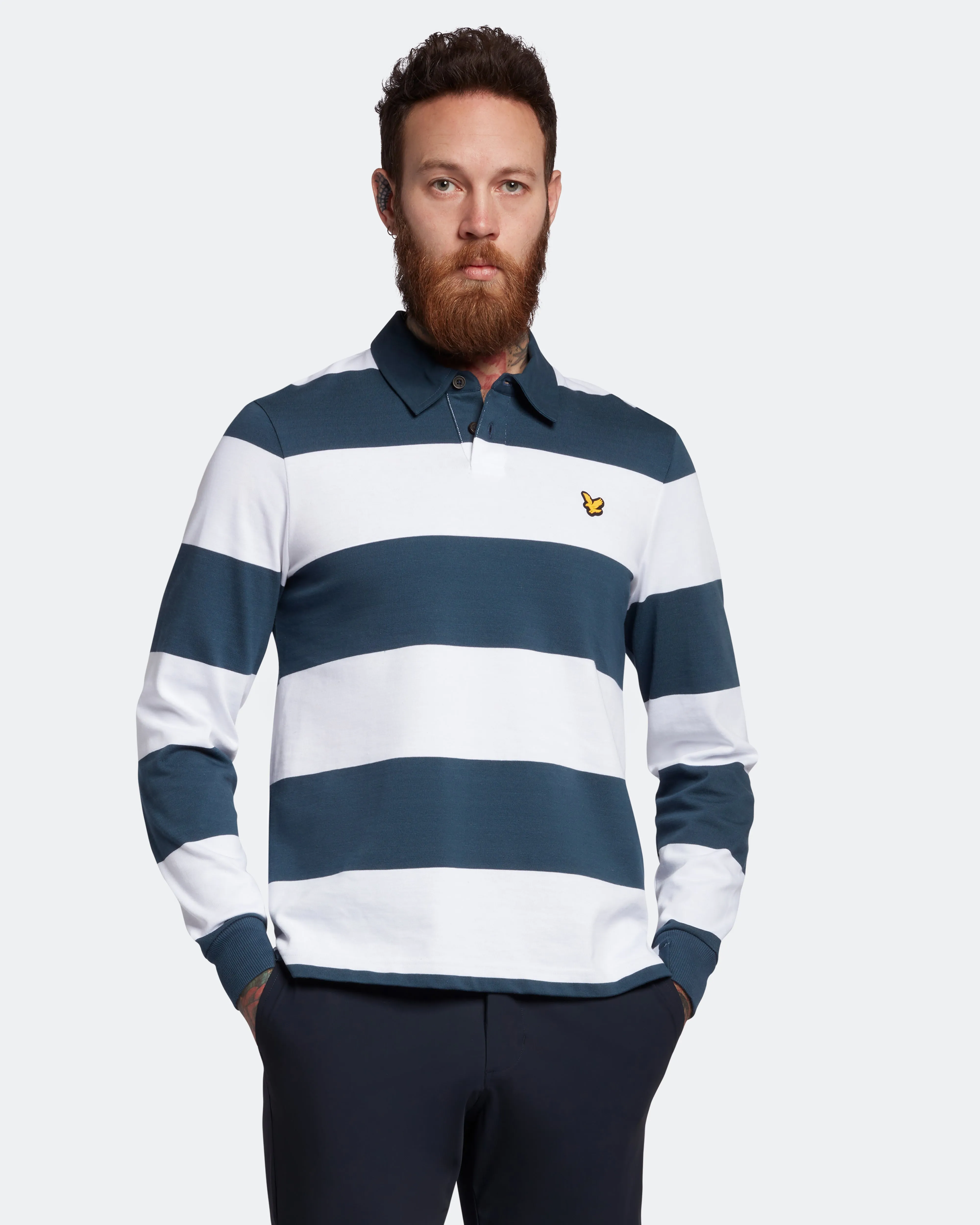 Lyle & Scott Golf Rugby Shirt Light Navy/White - SS23