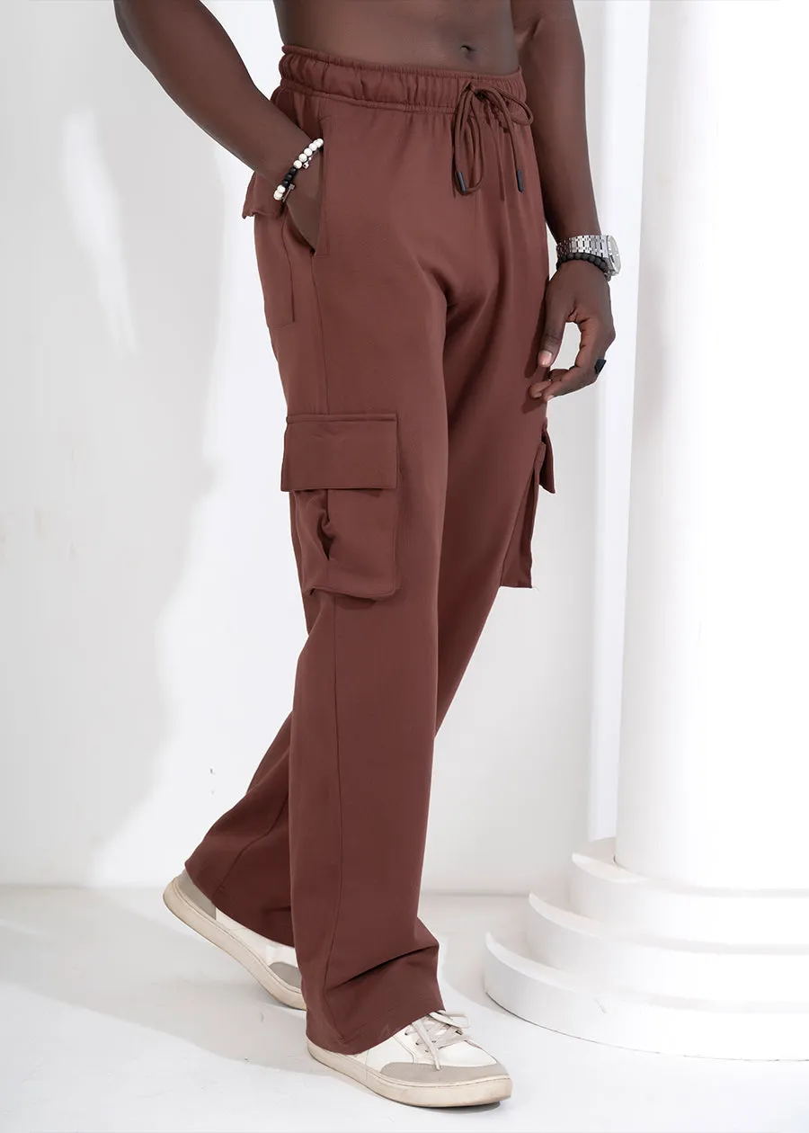 Men Premium Terry Cargo Pants - Cocoa