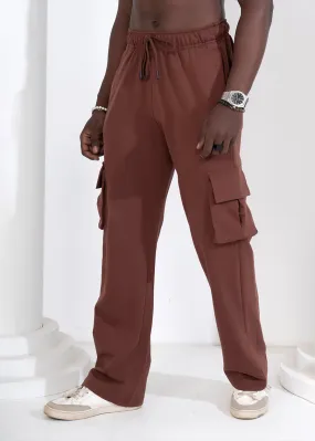 Men Premium Terry Cargo Pants - Cocoa