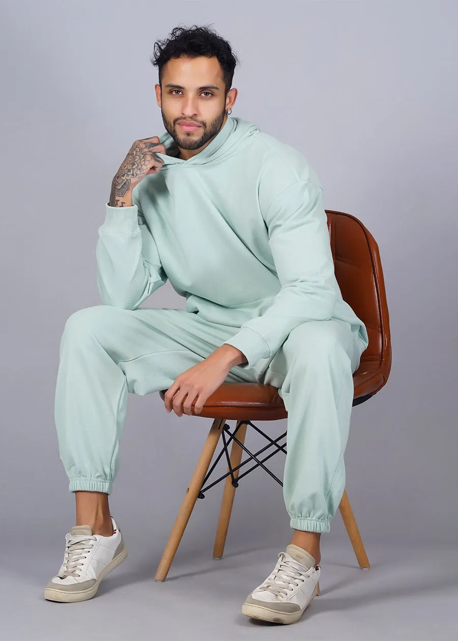 Men Premium Terry Co-ord Set - Mint Green