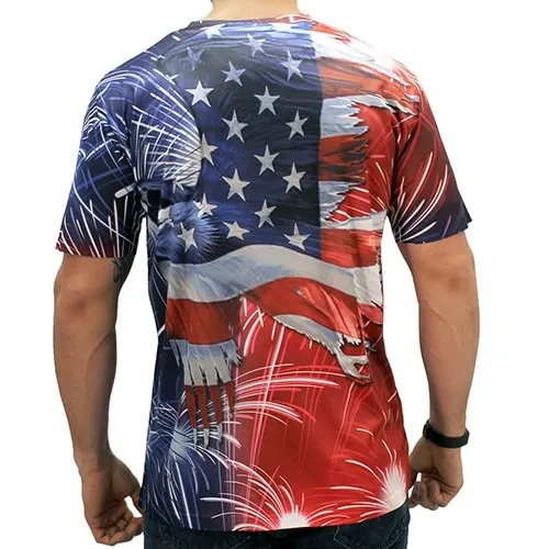 Men's American Eagle Flag Fireworks T-Shirt